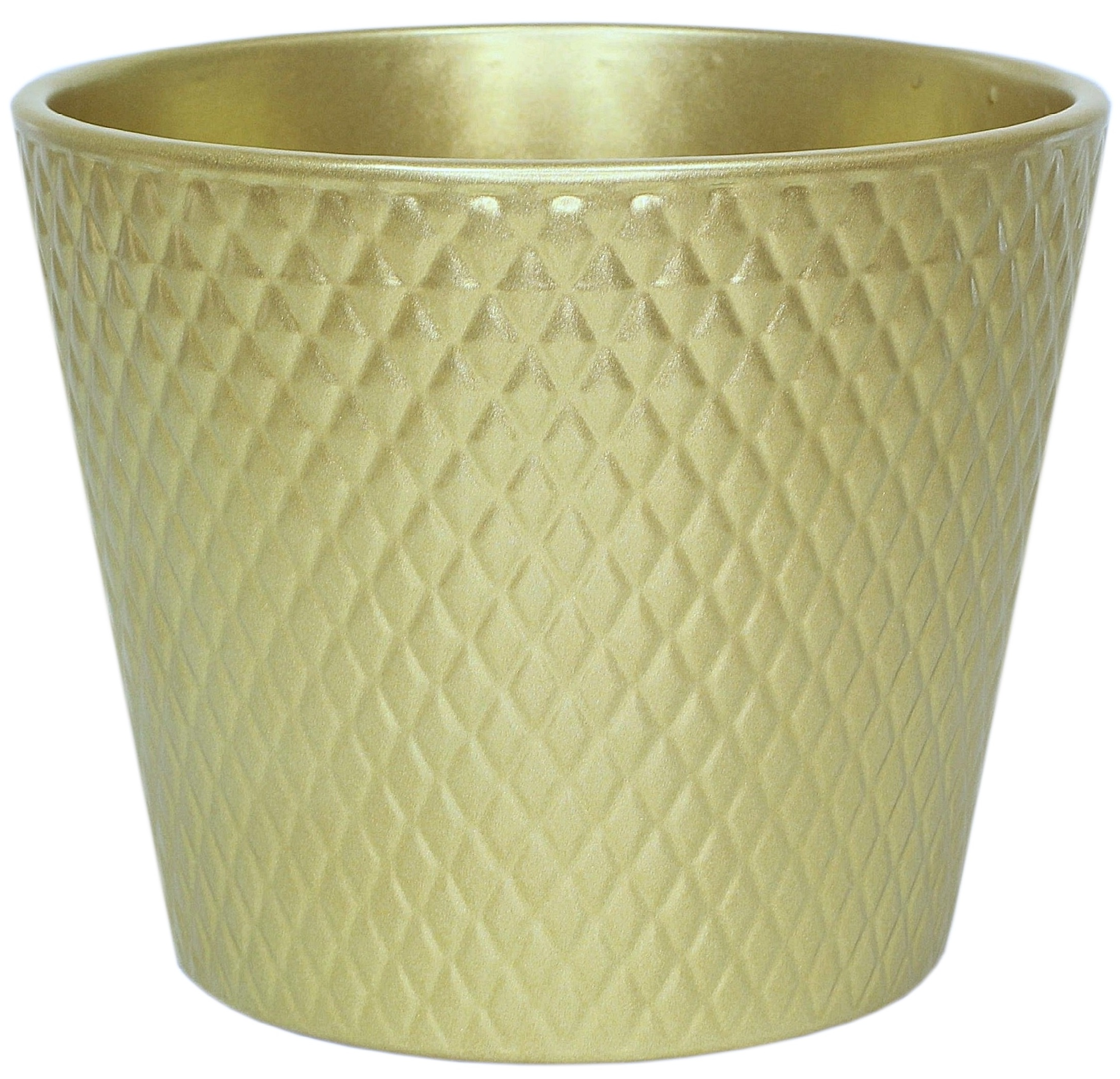 Osłonka doniczki ceramiczna Harlekin 15 cm perłowo-złota Cermax