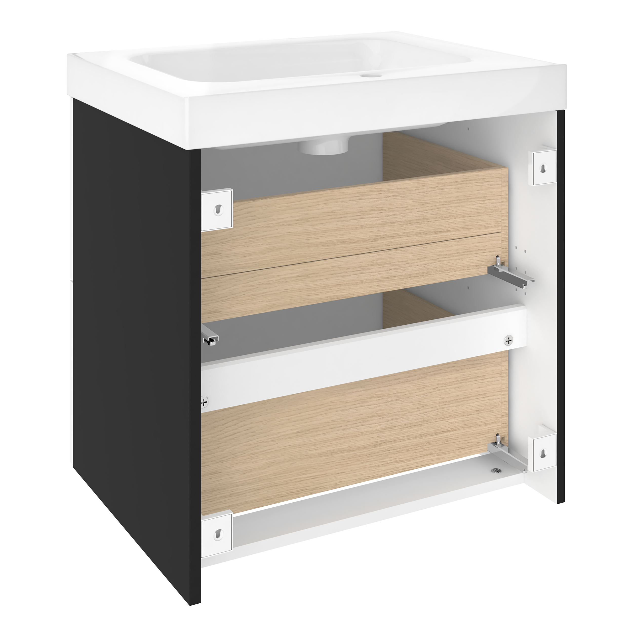 Szafka pod umywalkę Remix Black Mat 60 Sensea - 31