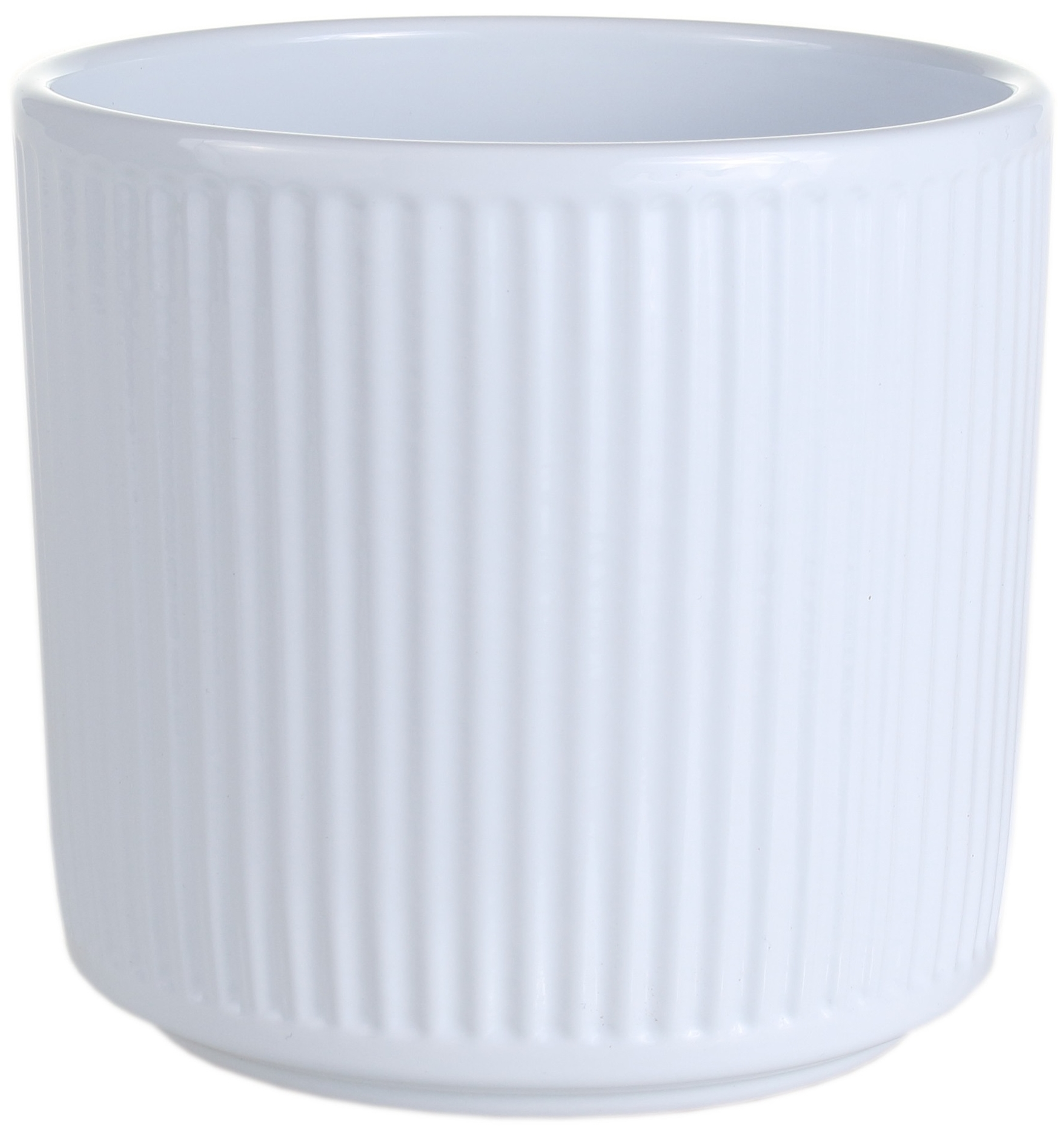 Osłonka doniczki ceramiczna Walec 12cm biała Cermax