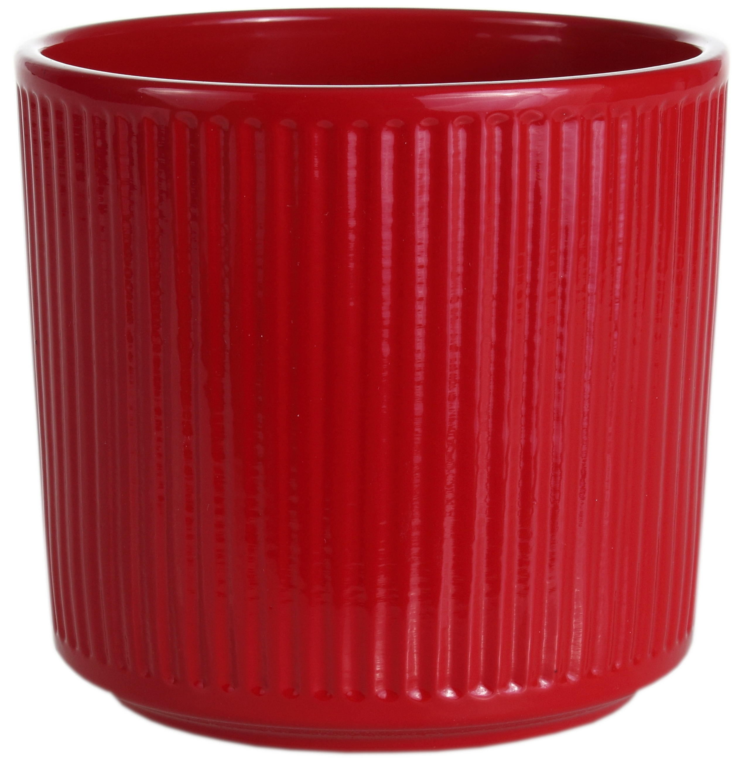 Osłonka doniczki ceramiczna Walec 14cm czerwona Cermax