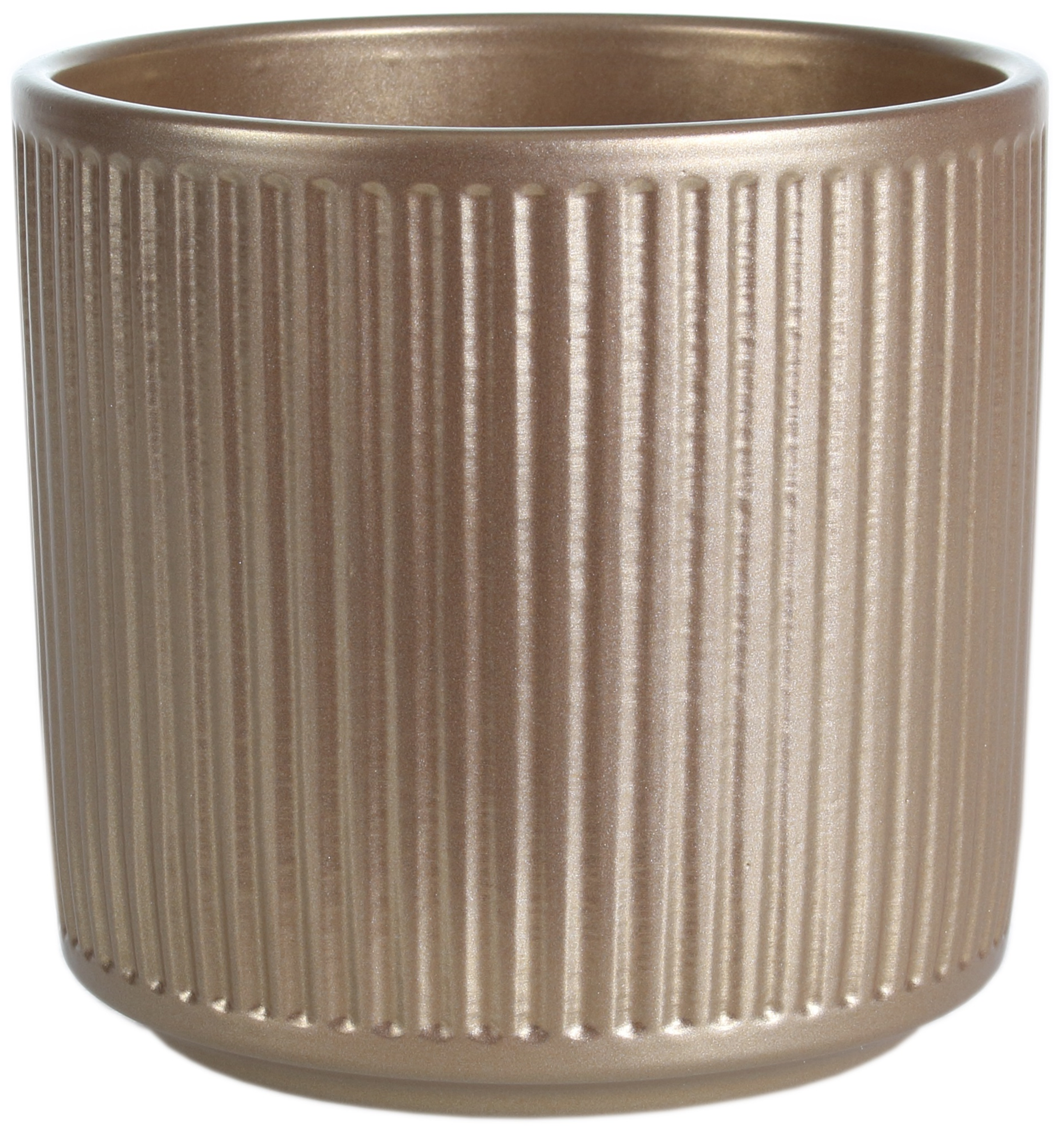 Osłonka doniczki ceramiczna Walec 12cm perłowo-złota Cermax