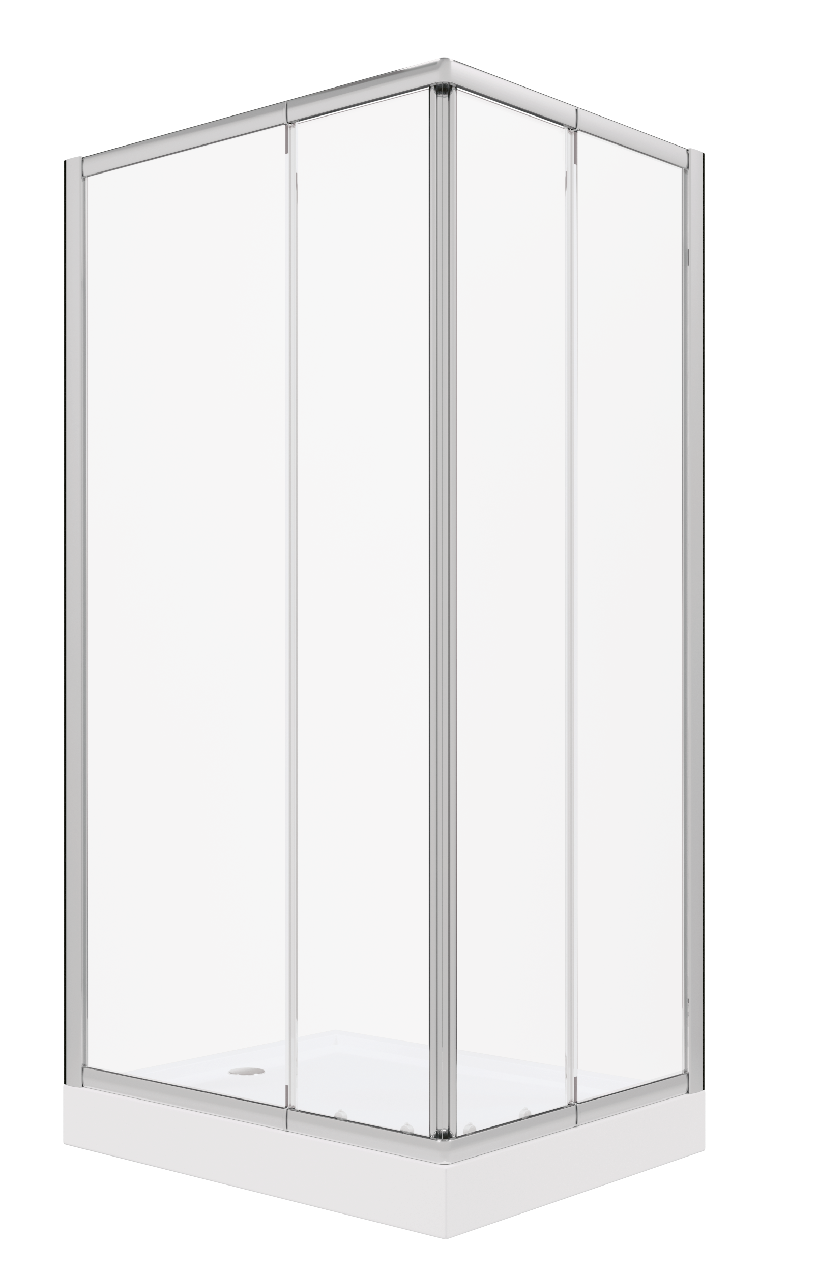 Box doccia angolare con porta scorrevole, vetro 4 mm, L 87.5-99 cm x L 67.5-79 cm, H 185 cm, cromo Essential - 3