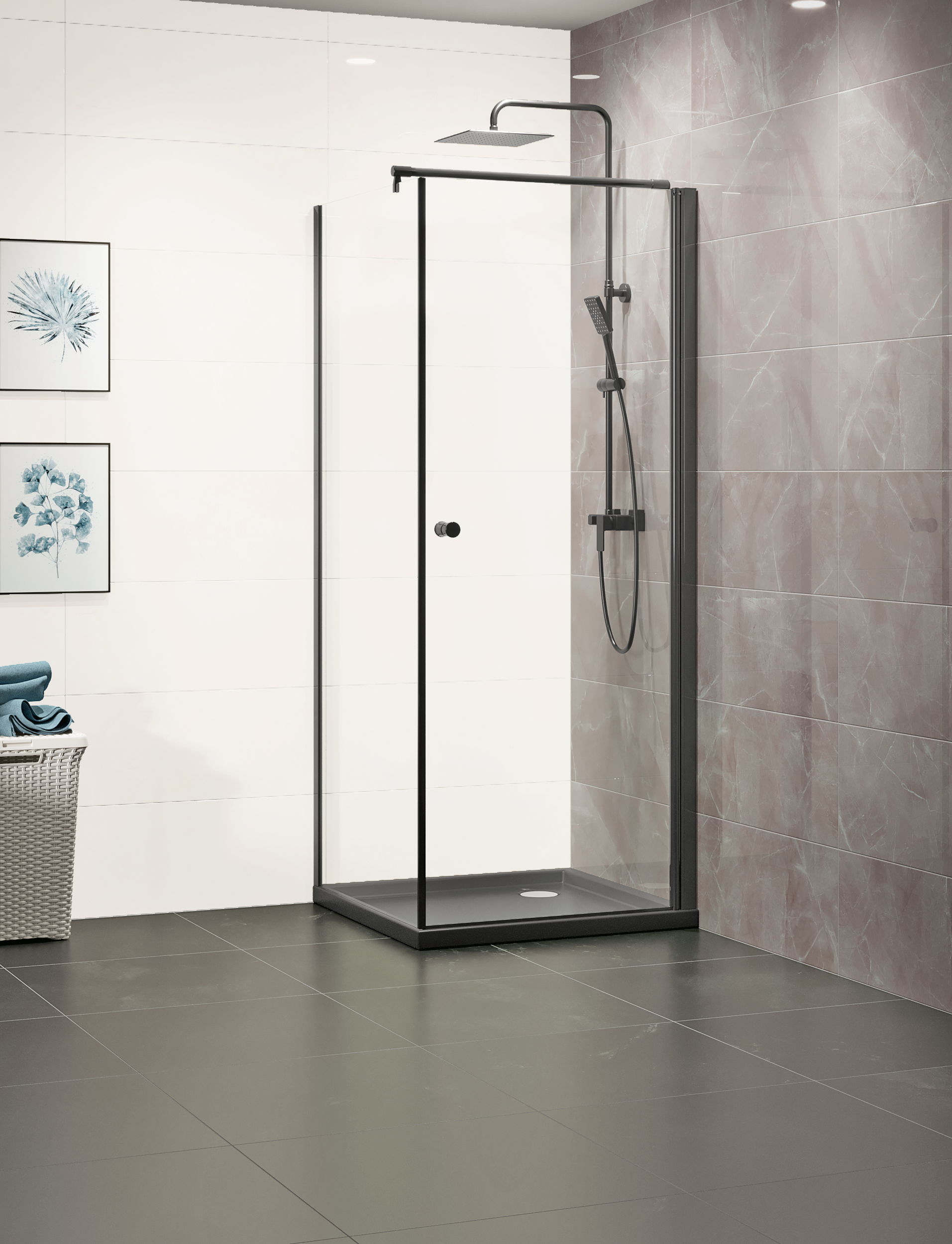 Brodzik Kwadratowy Sensea Ipsilon 80 x 80 x 5 cm Czarny Kamień - 6