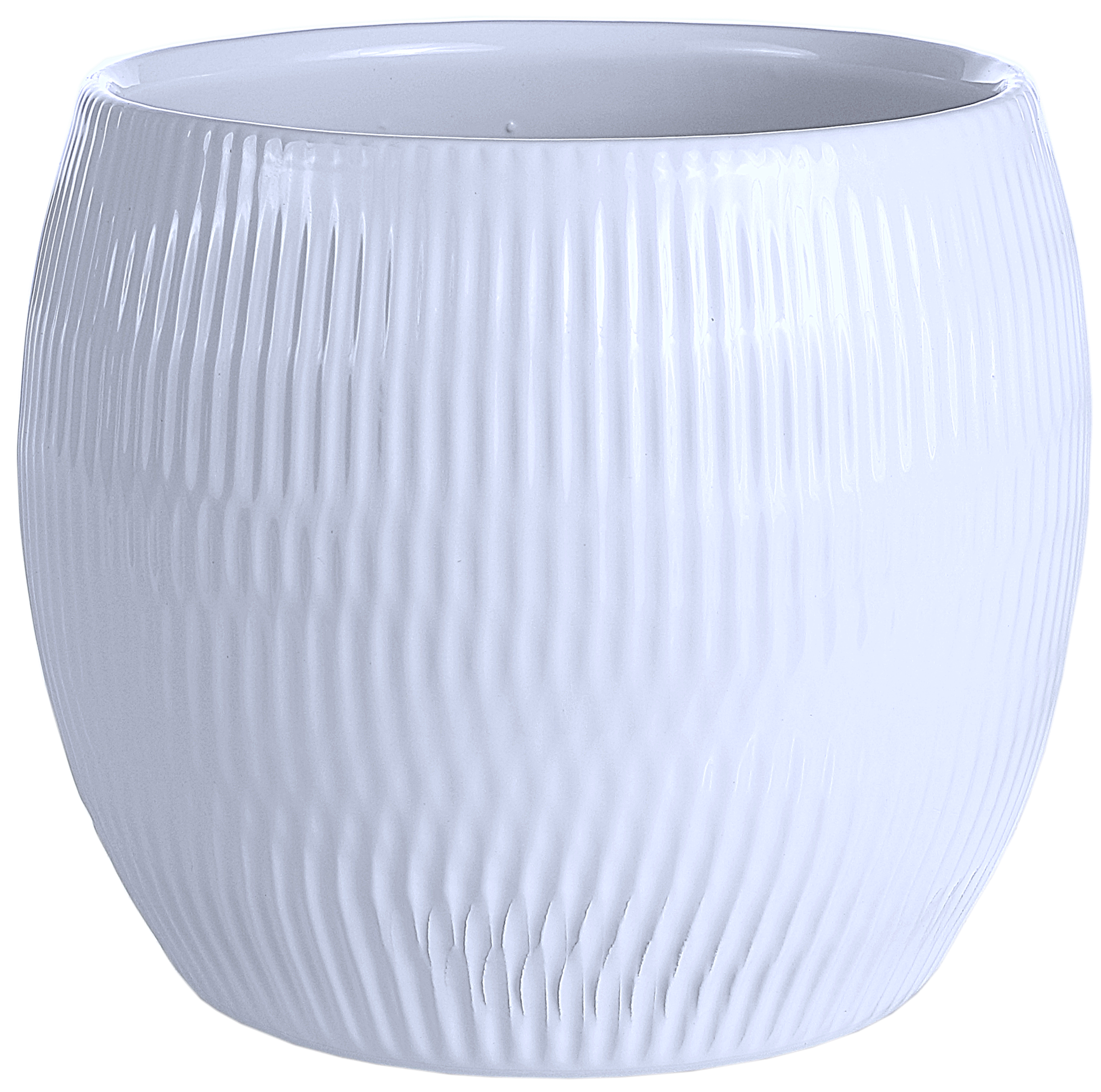 Osłonka doniczki ceramiczna Plisse 15 cm biała Cermax