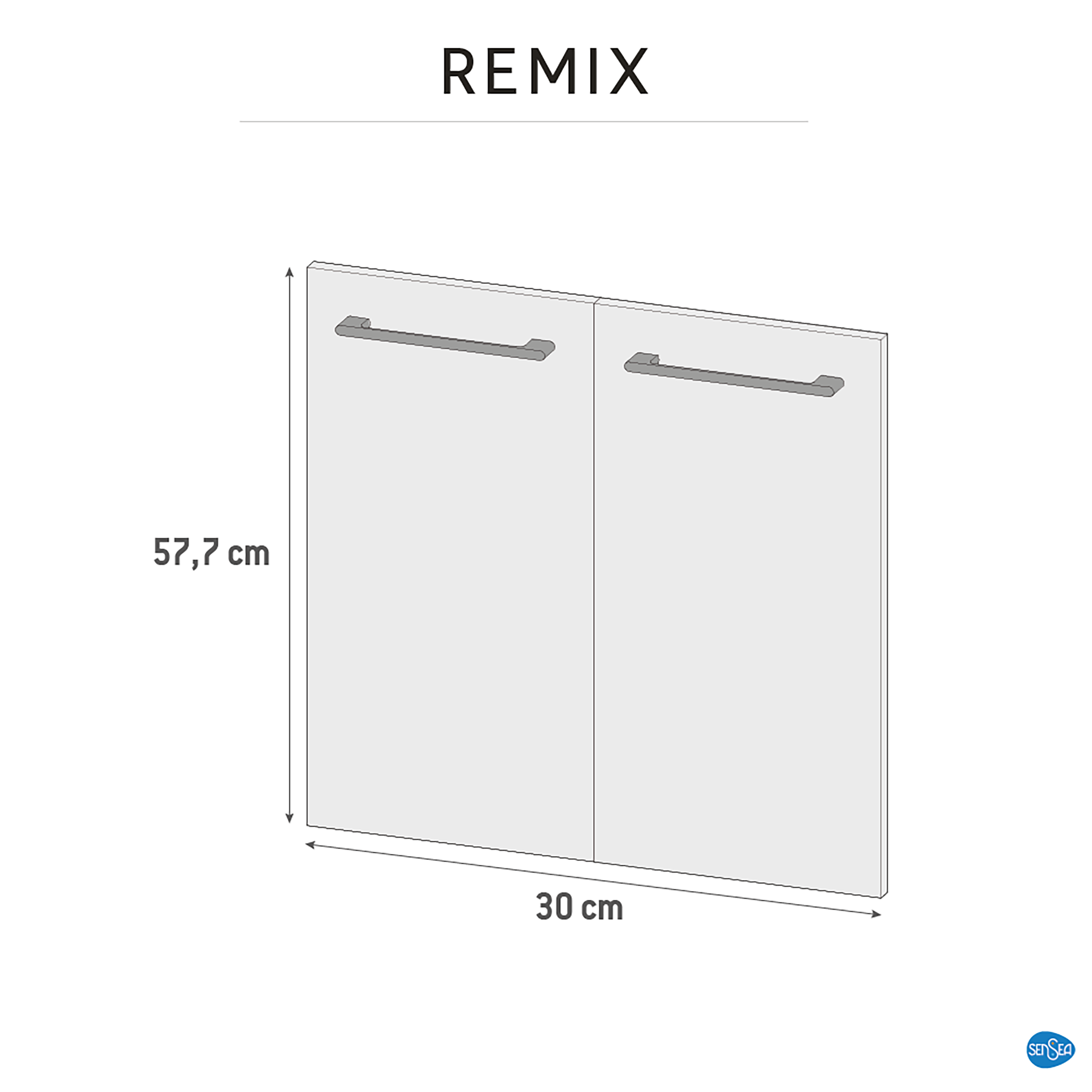 Drzwi do mebli łazienkowych podwójne Remix 60 x 58 Sensea - 8