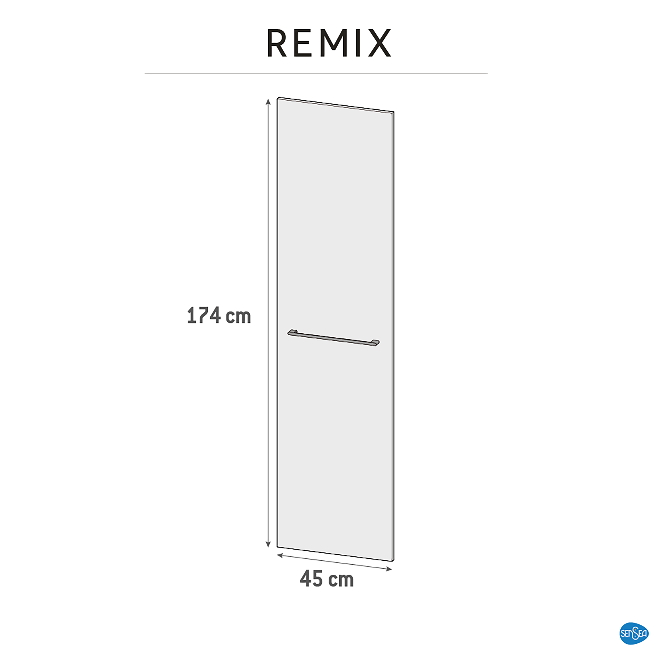 Drzwi do mebli łazienkowych do słupka Remix 45 x 173 Sensea - 22