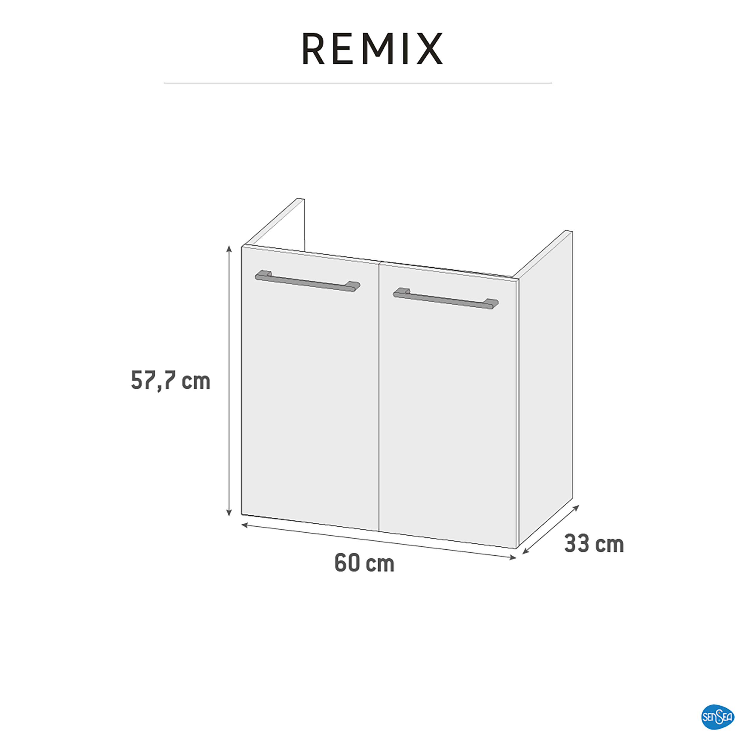 Szafka pod umywalkę Remix 60 x 35 Sensea - 6