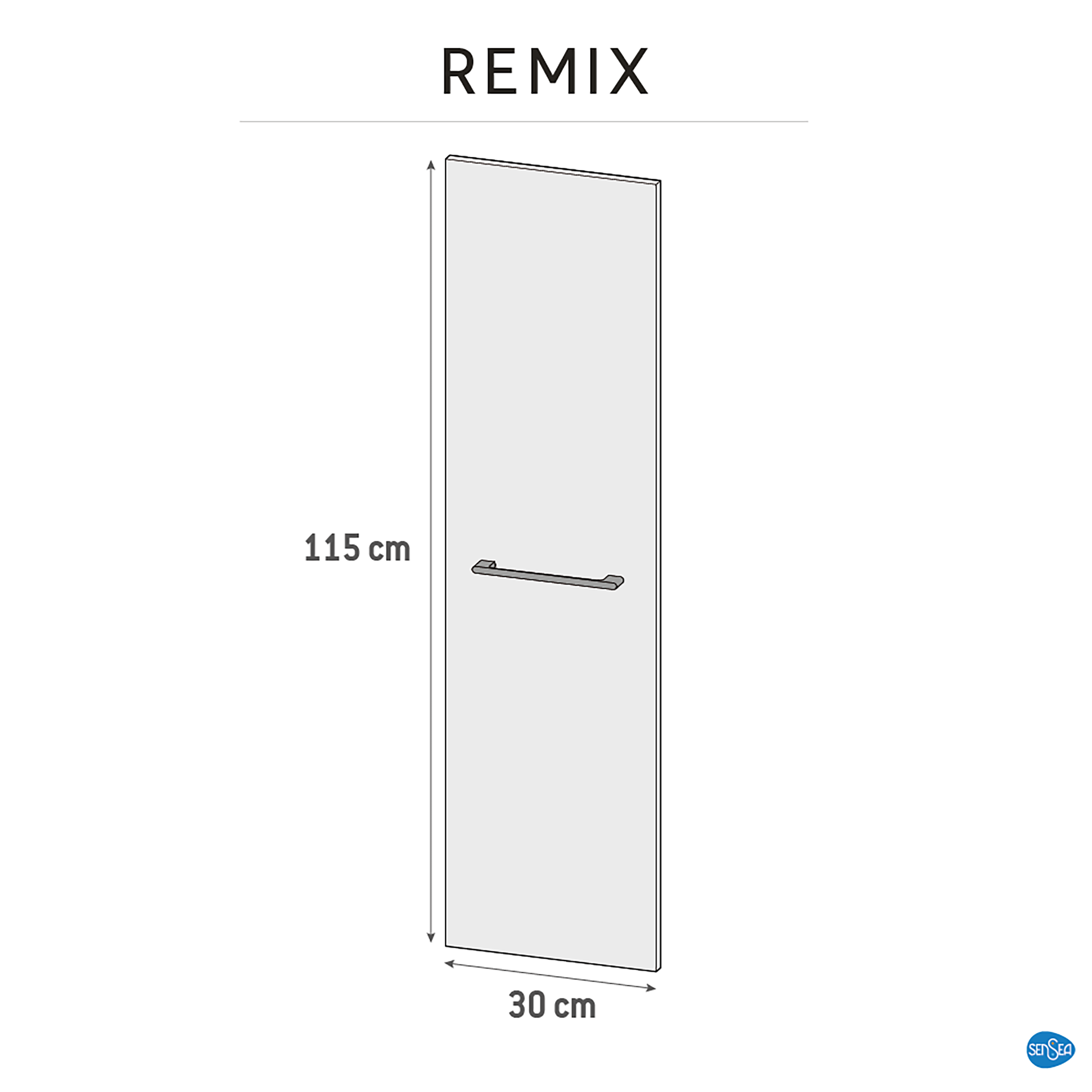Drzwi do mebli łazienkowych do półsłupka wysokiego Remix 30 x 115 Sensea - 7