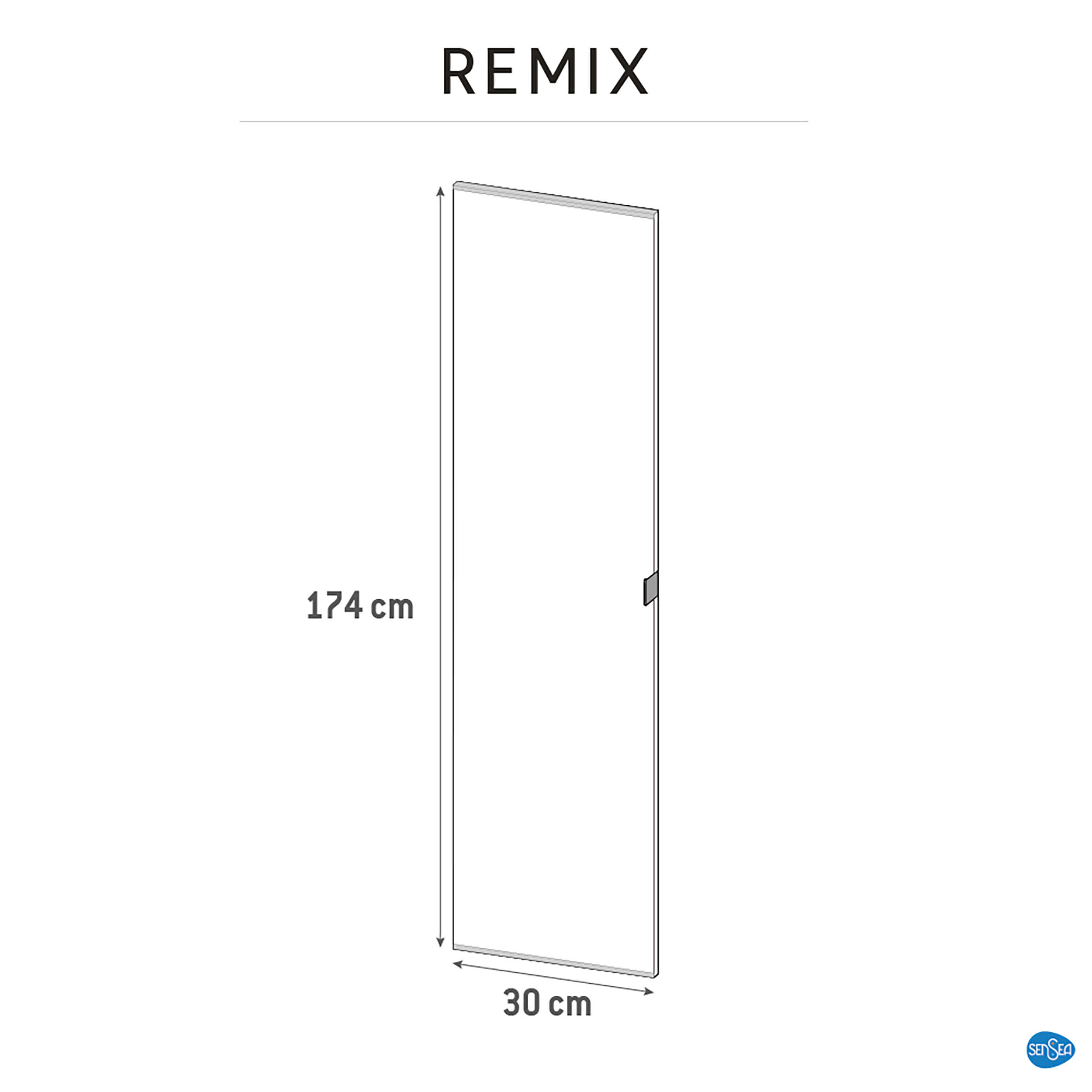 Drzwi do mebli łazienkowych REMIX LUSTRO 30 X 173 DO SŁUPKA SENSEA - 22