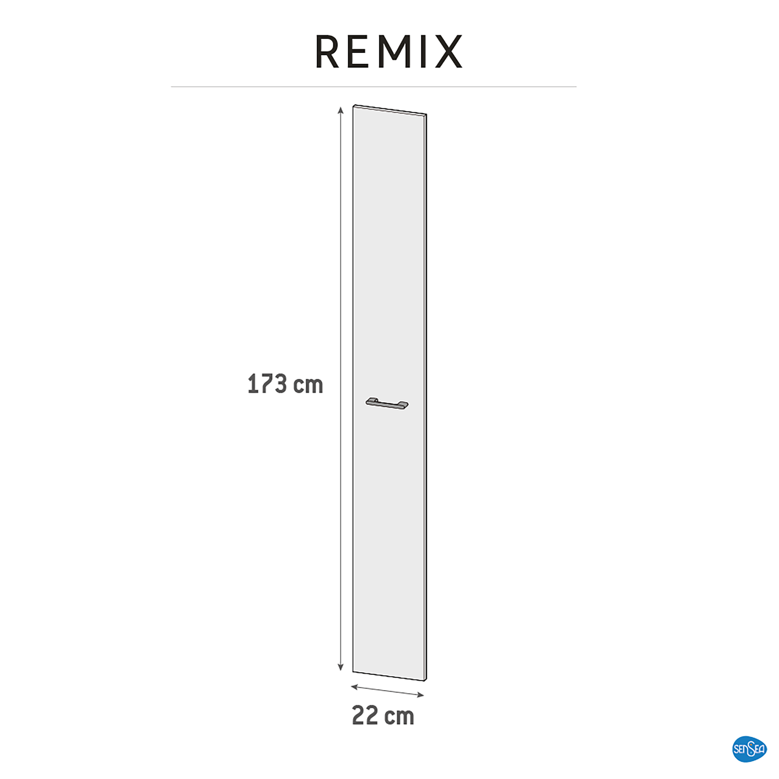 Drzwi do mebli łazienkowych do słupka Remix 22 x 173 Sensea - 2