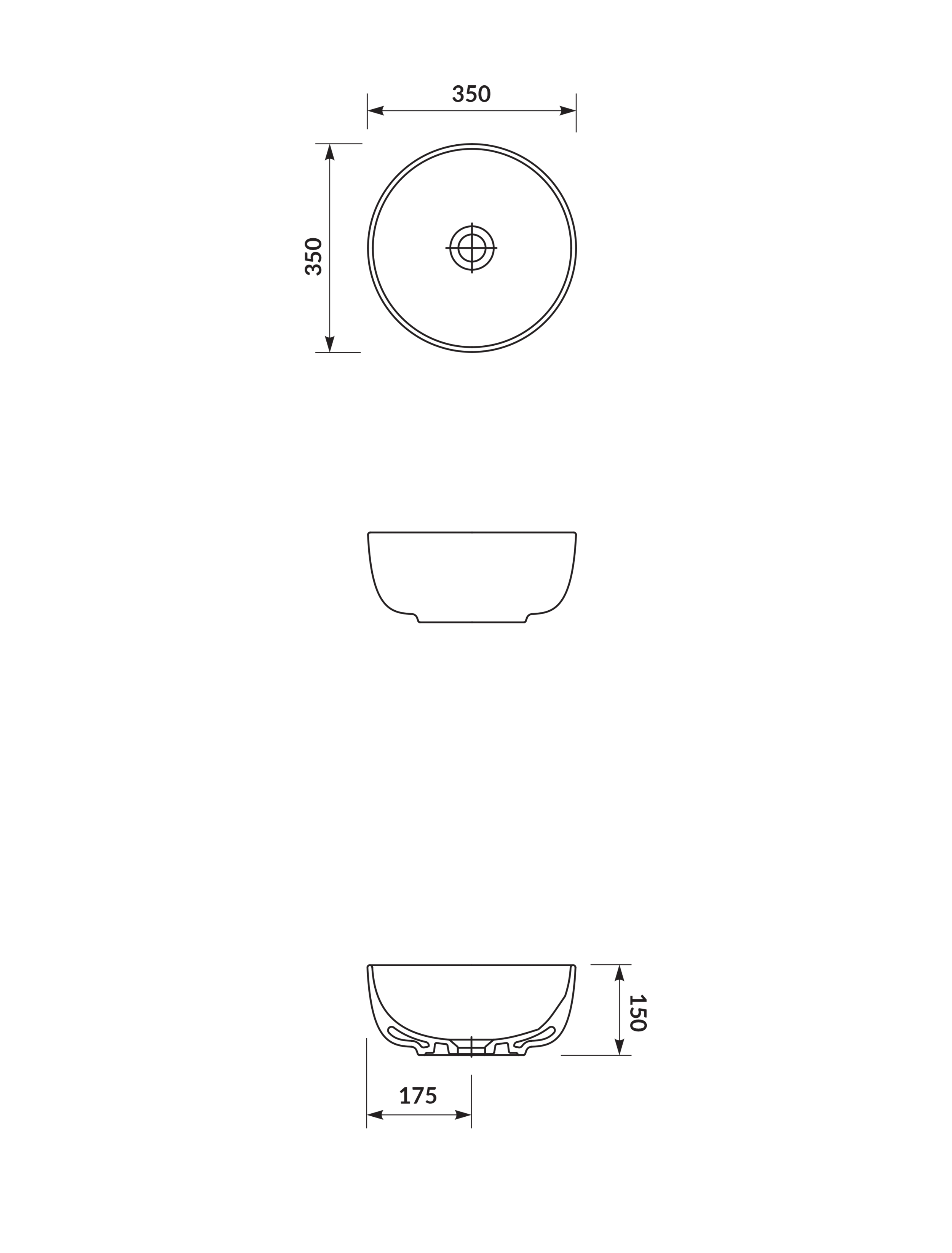 Umywalka ceramiczna nablatowa Moduo 35 Cersanit - 4