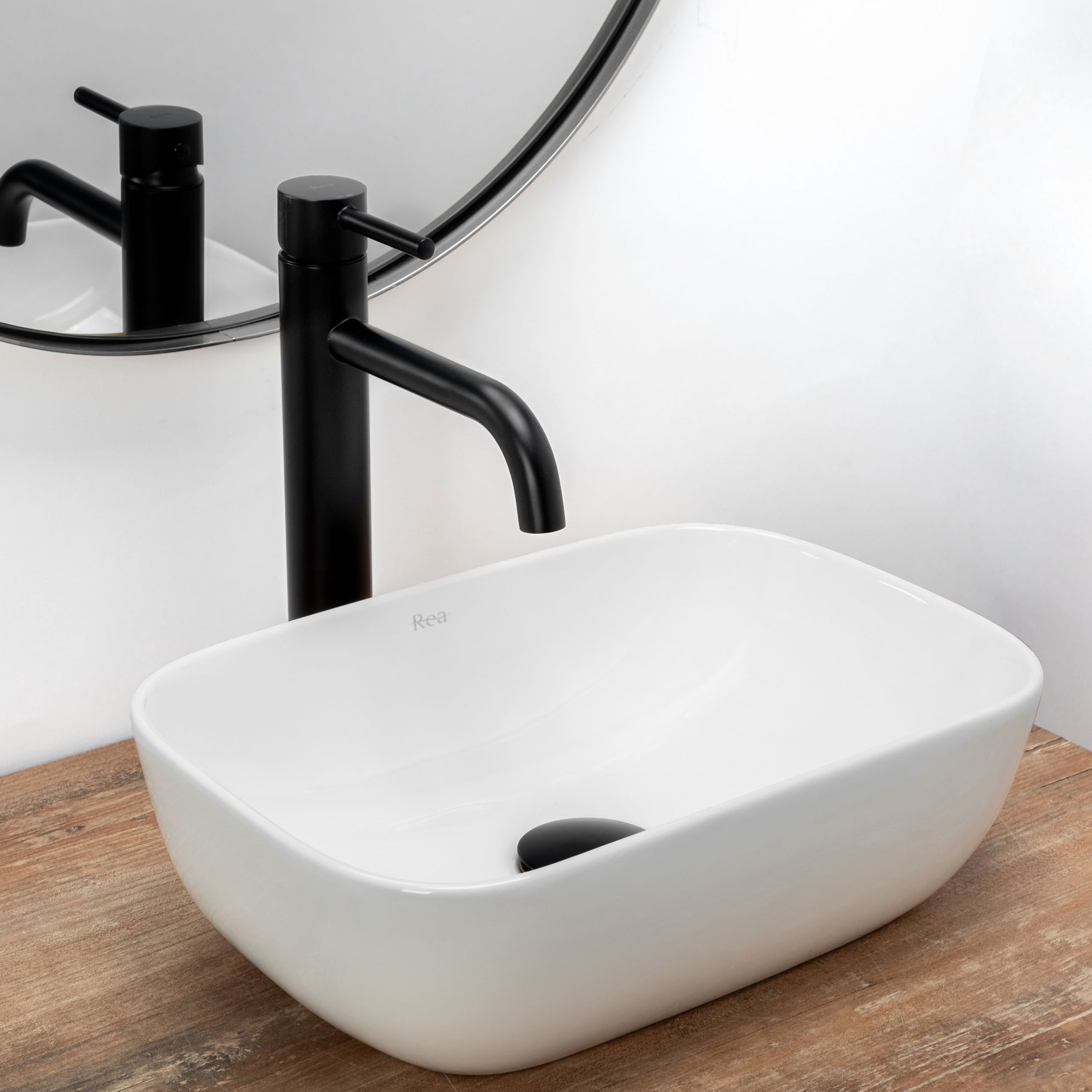 Umywalka ceramiczna nablatowa Belinda Mini 37 X 25.5 Rea - 2
