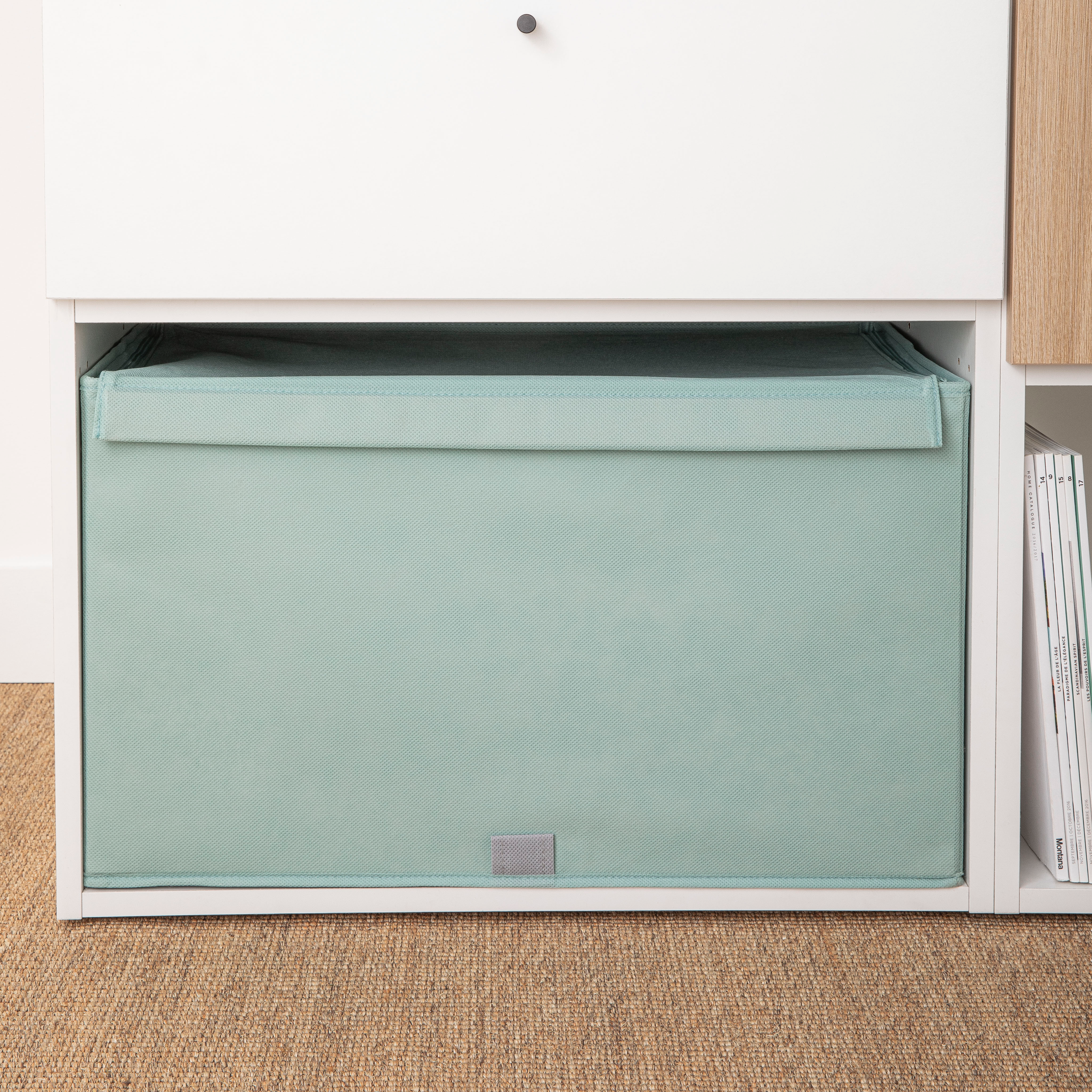 Caja tela SPACEO HOME aguamarina L 56x33x36 (anchoxaltoxfondo) - 2