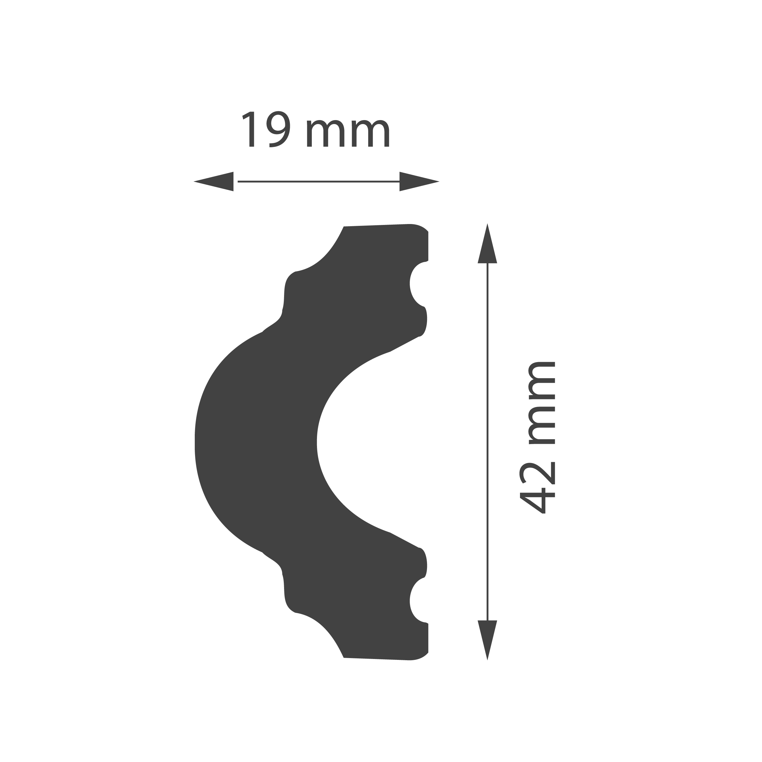 Listwa ścienna DW04D z polistyrenu 4 x 200 cm DMS - 10