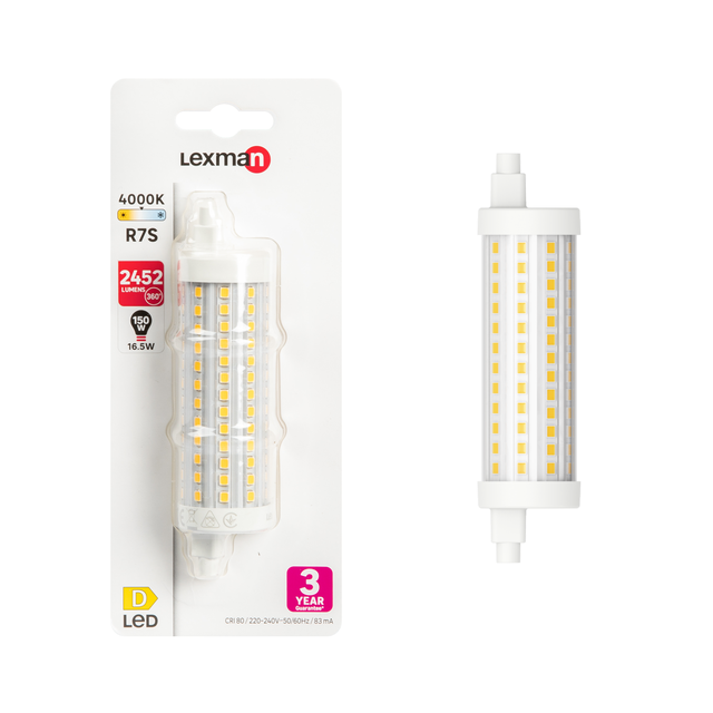 Lâmpada led R7S J118 2452 lm 4000K SC Lexman