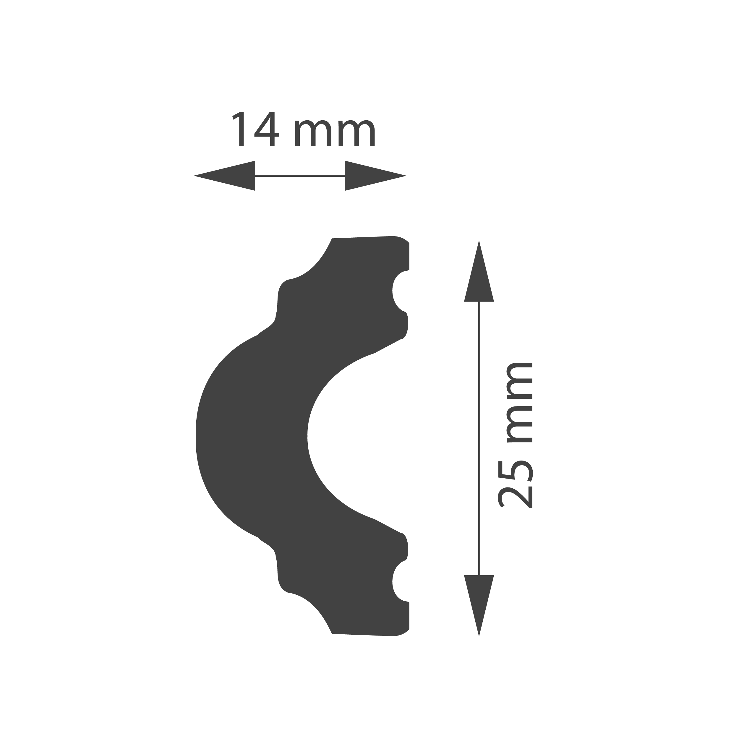 Listwa ścienna DW02D z polistyrenu 2.5 x 200 cm DMS - 5