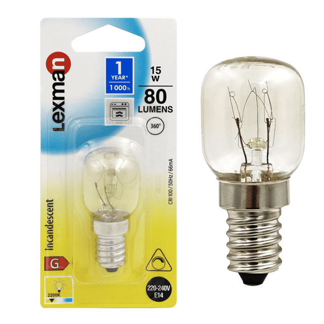 Ampoule halogène pour four, E14, 80Lm = 15W, LEXMAN