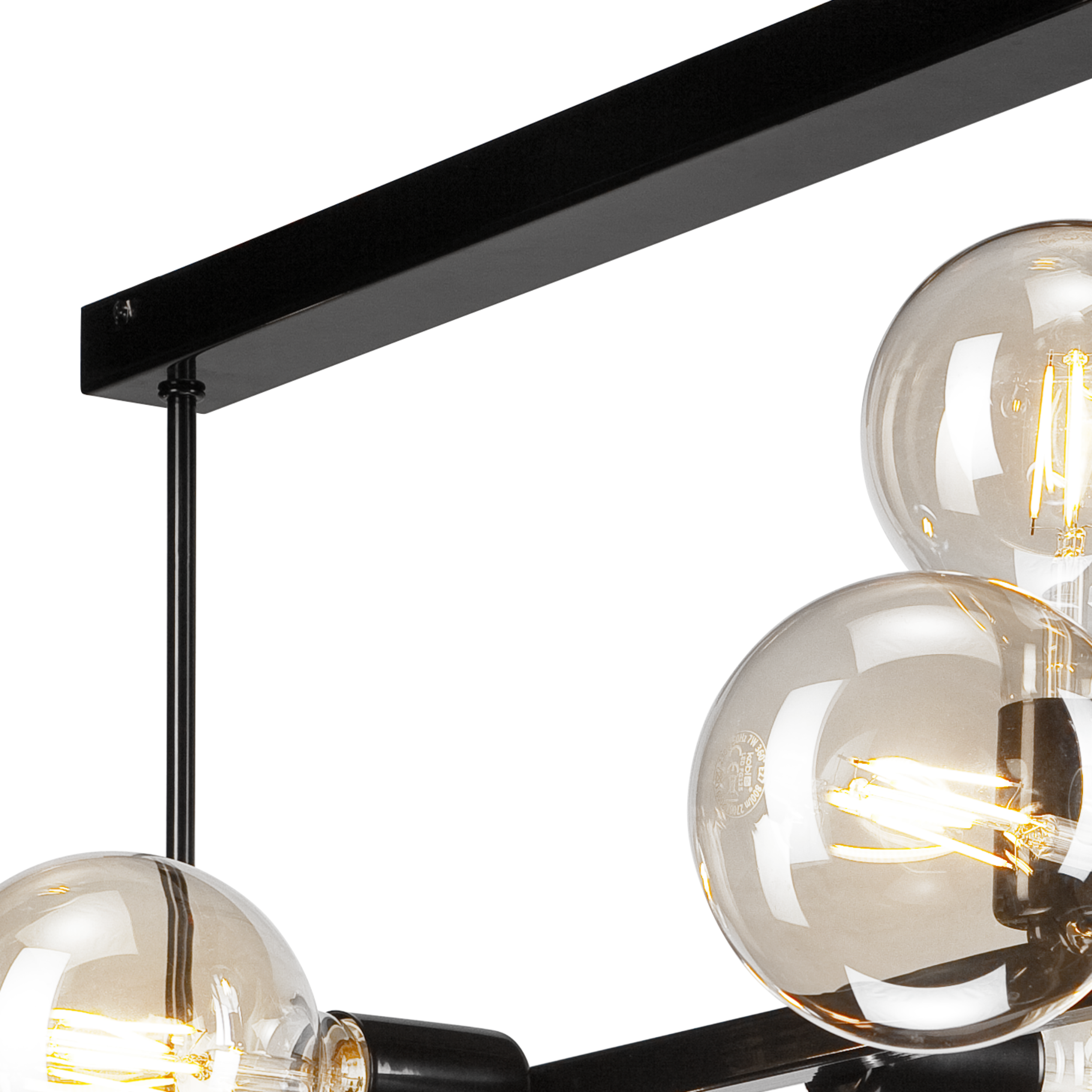 Lampa sufitowa Astrid czarna 8 x E27 Lamkur - 5