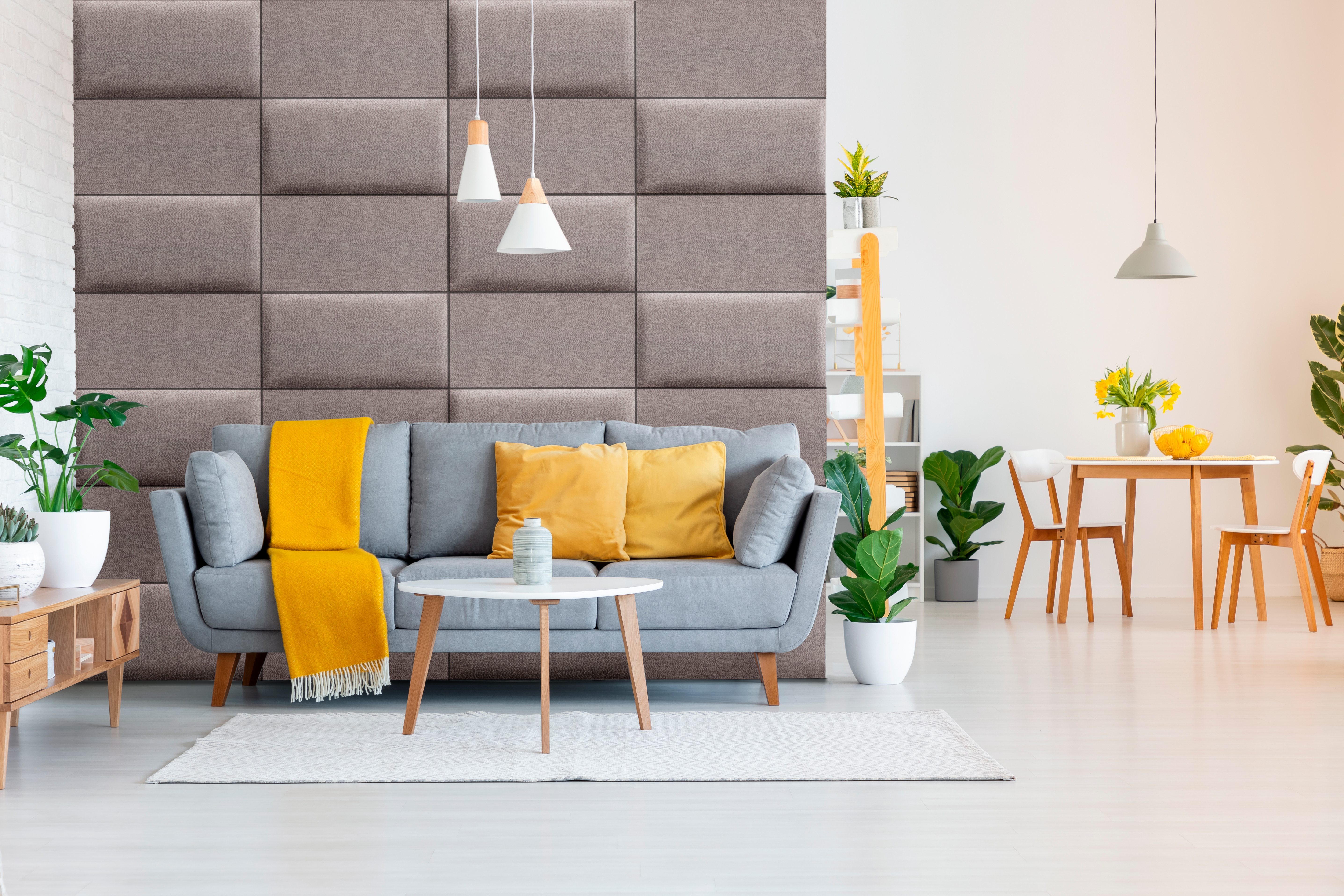 Panel ścienny tapicerowany prostokąt 60x30 cm szary stalowy Seal 89 Stelle - 3