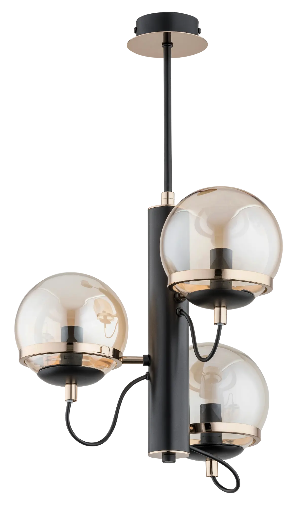 Lampa wisząca Lumina czarno-złota 3 x E14 Alfa