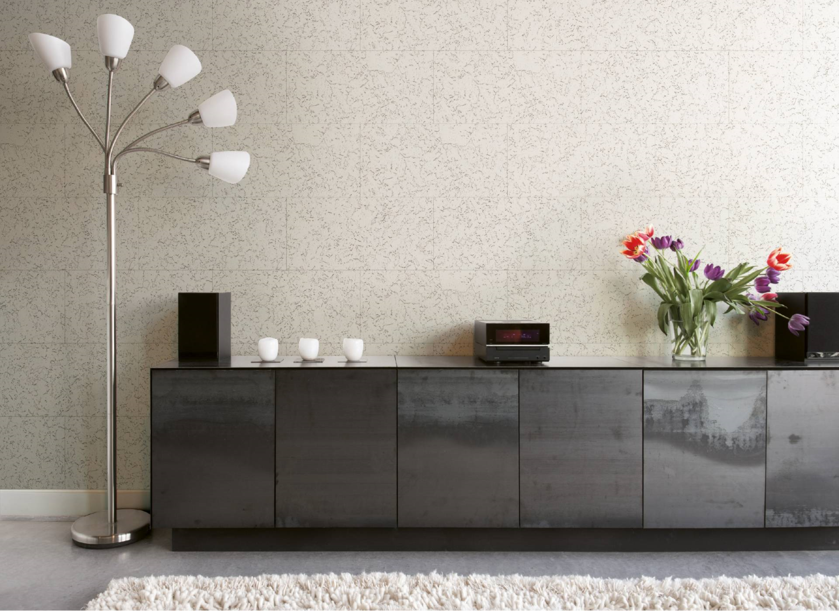 Panel ścienny korkowy dekoracyjny biały lodowy 60x30 cm Folte - 2