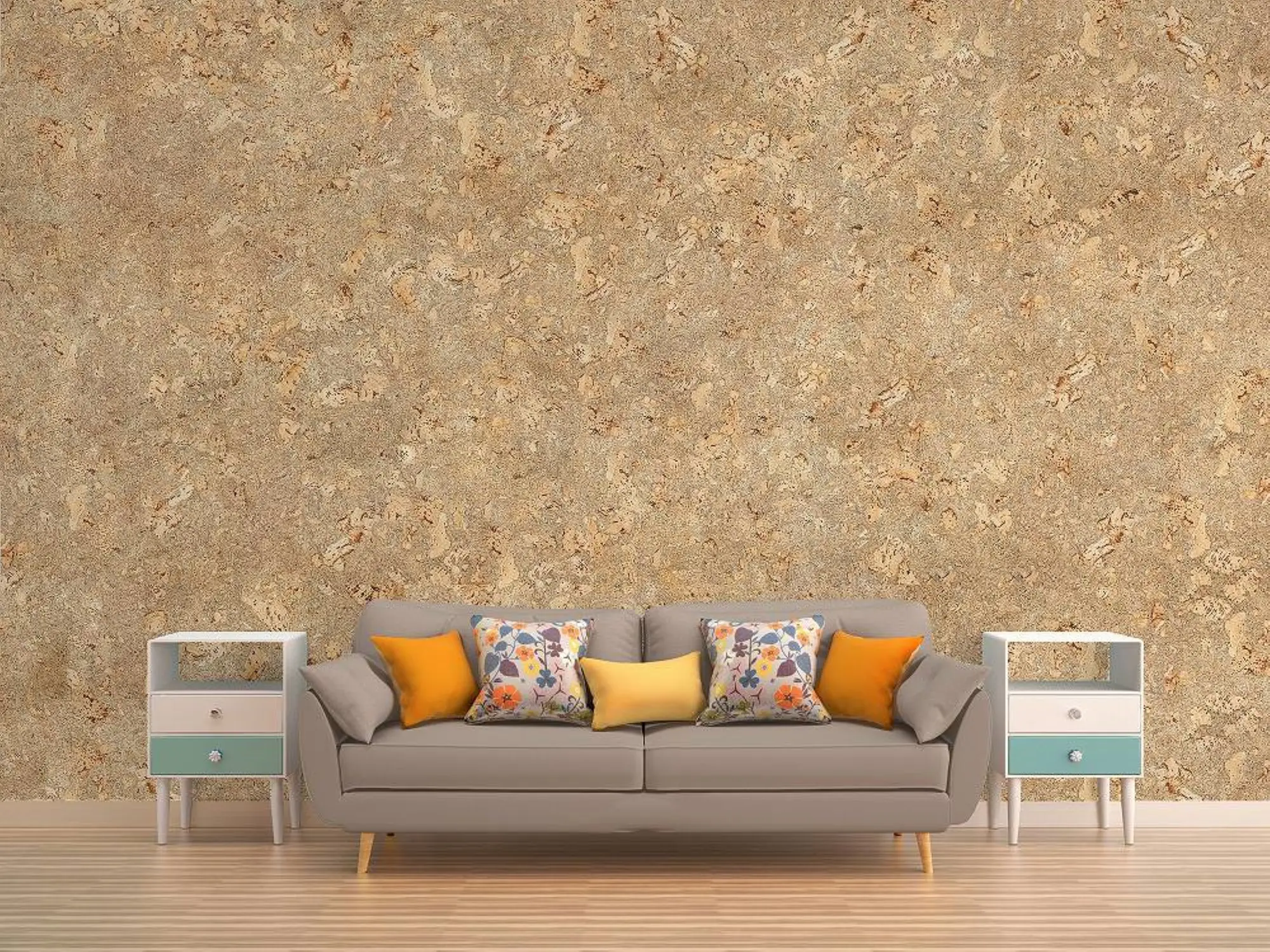 Panel ścienny korkowy 60x30 cm Szary - 2