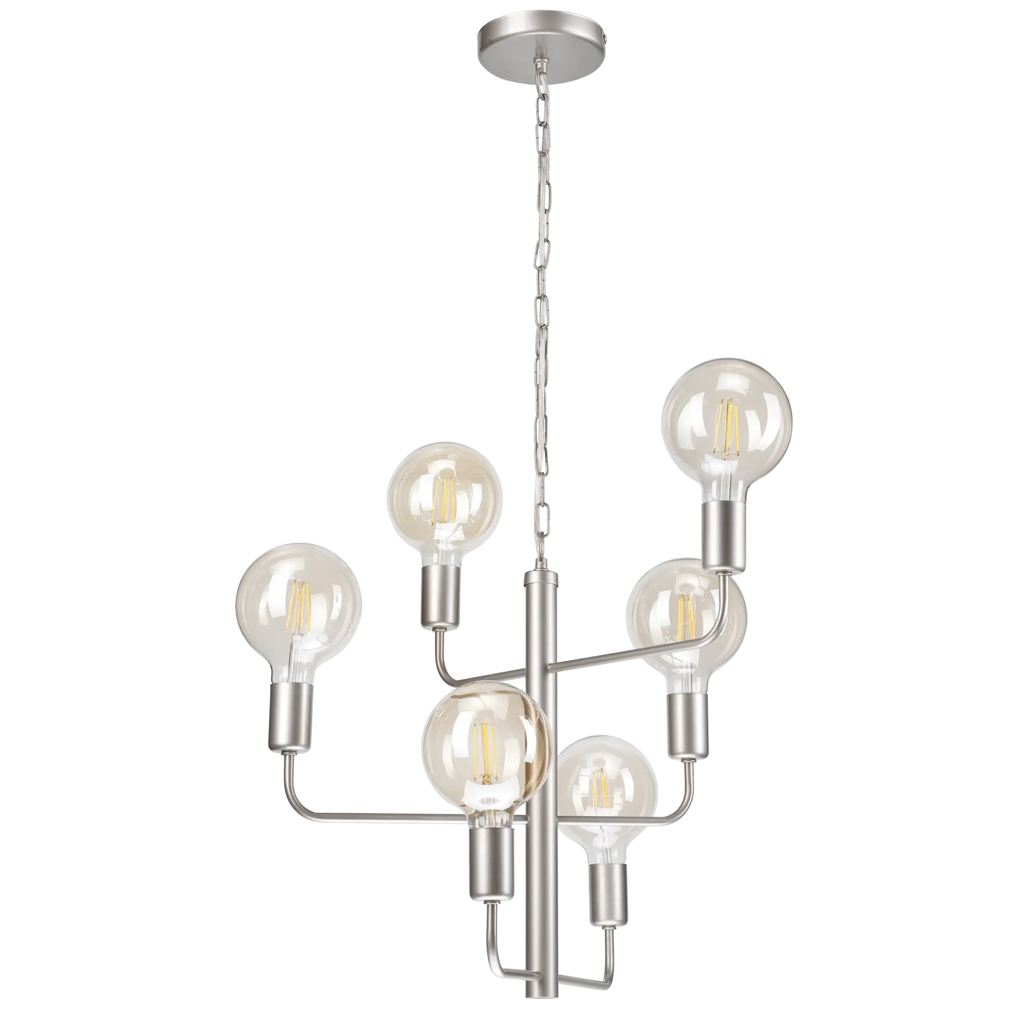 Lampa wisząca Orlando 6 x E27 satyna Lamkur