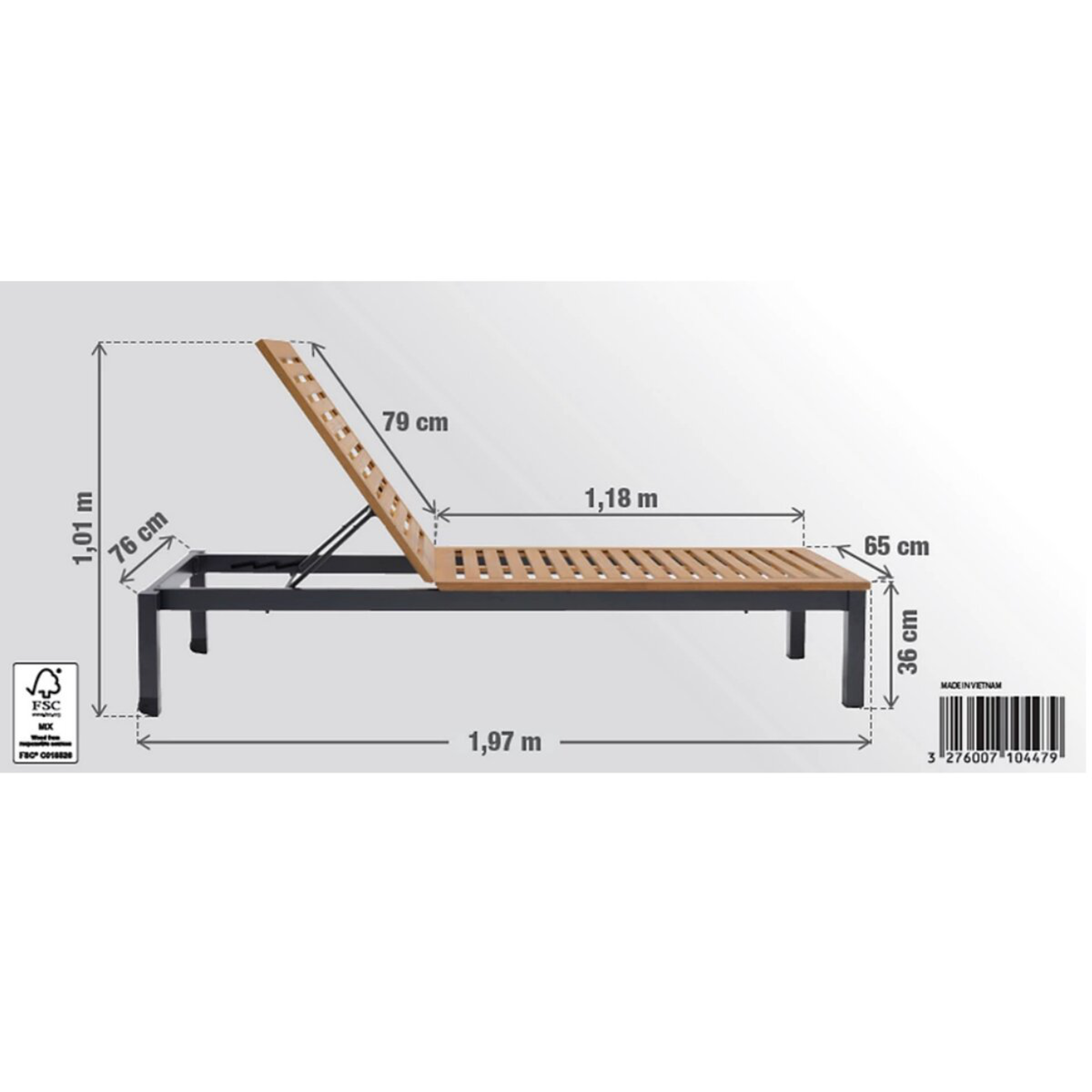 Espreguiçadeira de alumínio NATERIAL ORIS - 9