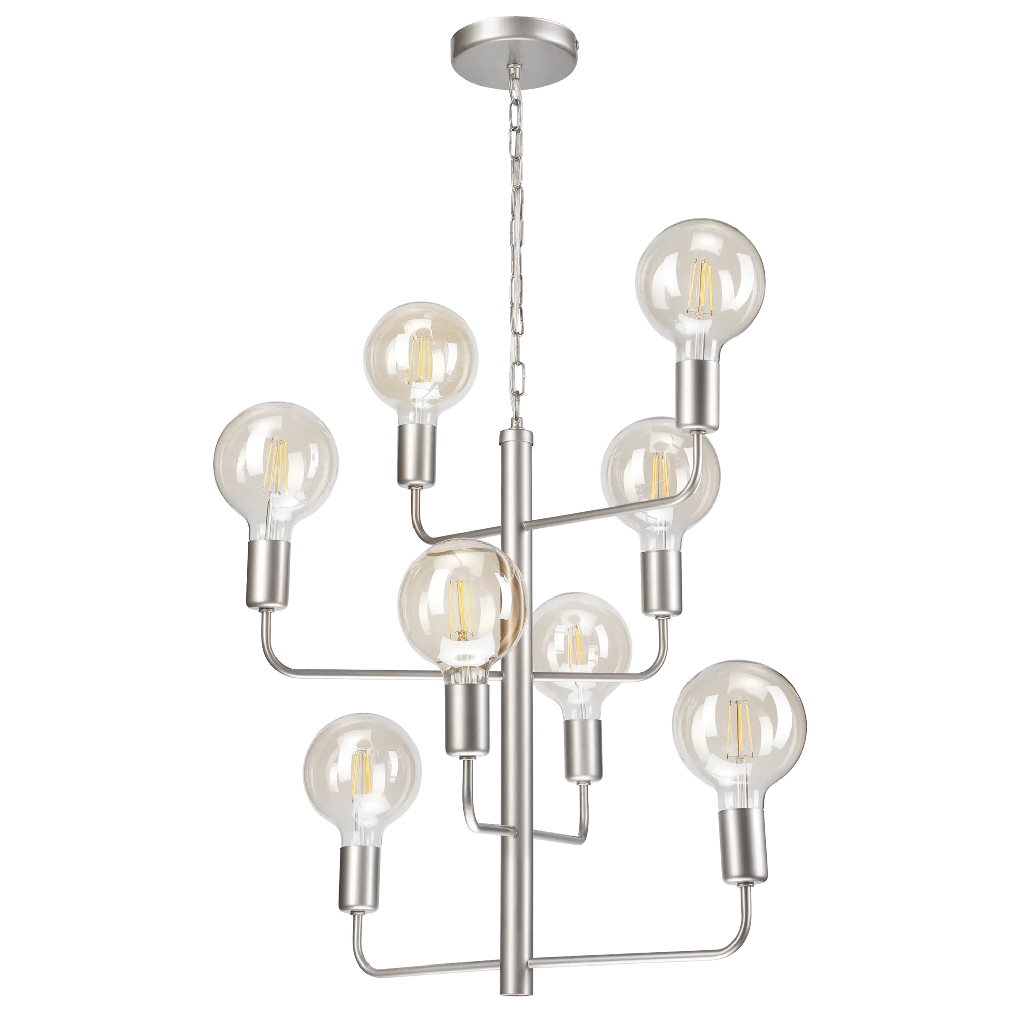 Lampa wisząca Orlando 8 x E27 satyna Lamkur