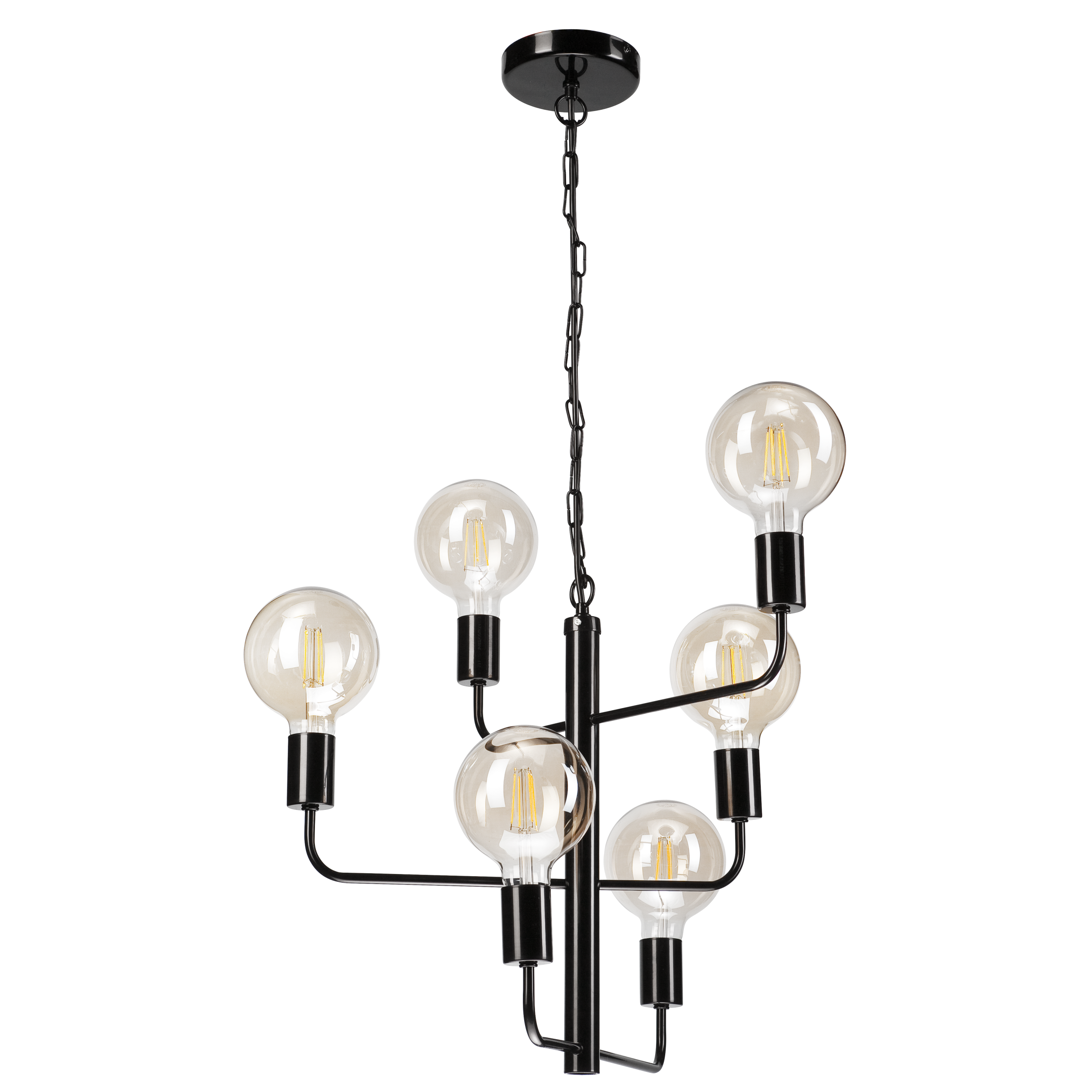 Lampa wisząca Orlando 6 x E27 czarny Lamkur