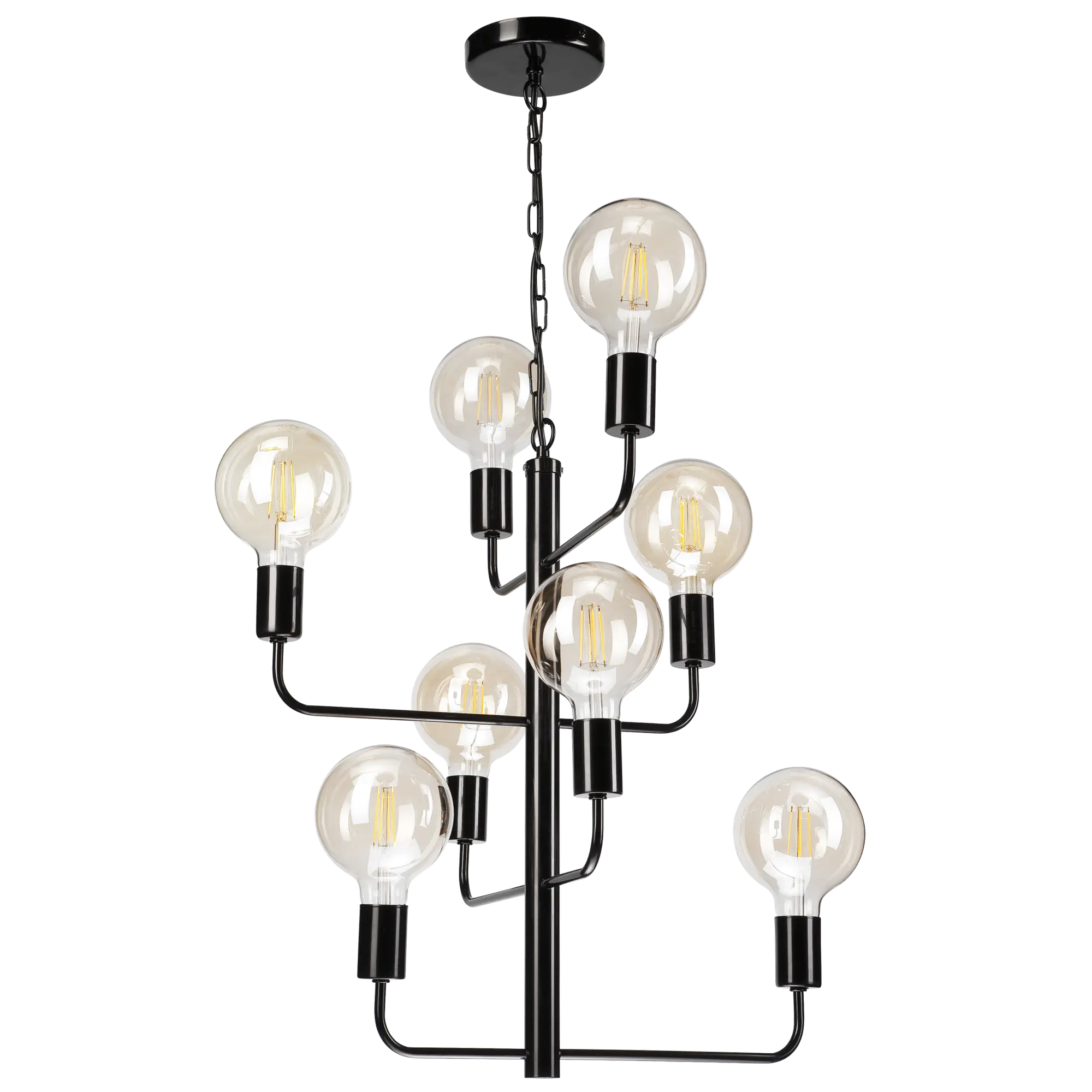 Lampa wisząca Orlando 8 x E27 czarny Lamkur