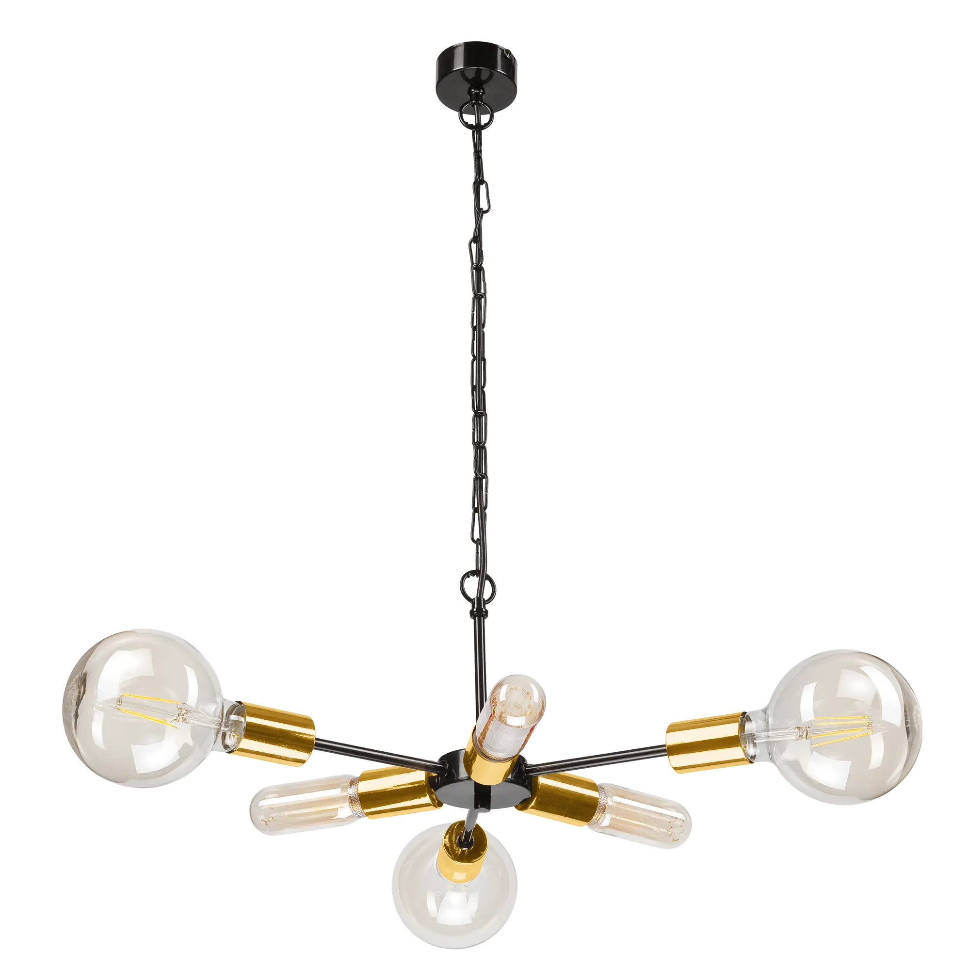 Lampa wisząca Starla 6 x E27 czarno-złoty Lamkur