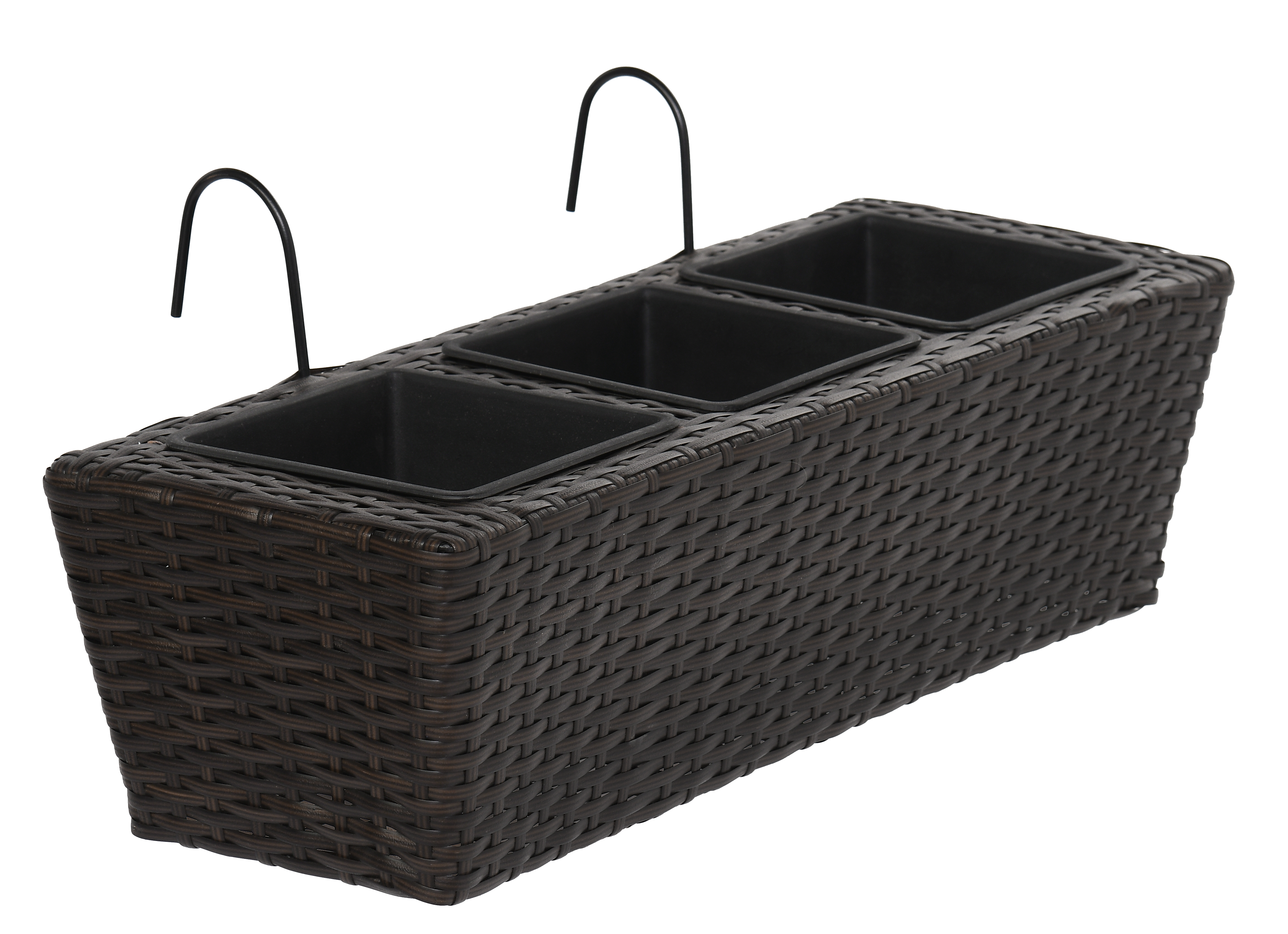 Skrzynka balkonowa 62x21 cm technorattanowa brązowa