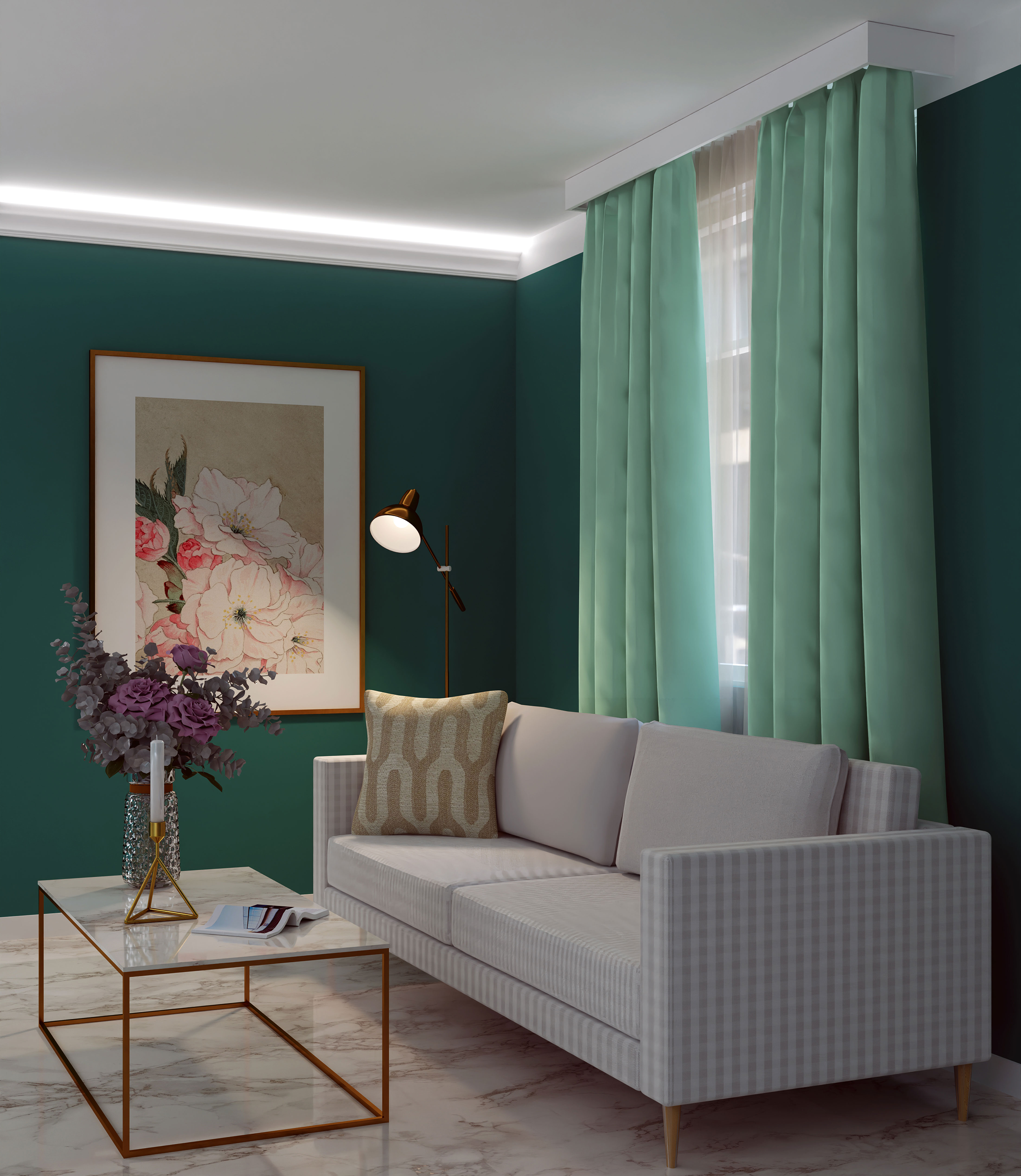 Listwa karniszowa LK-1 do LED z polimeru 10 x 200 cm DMS - 11