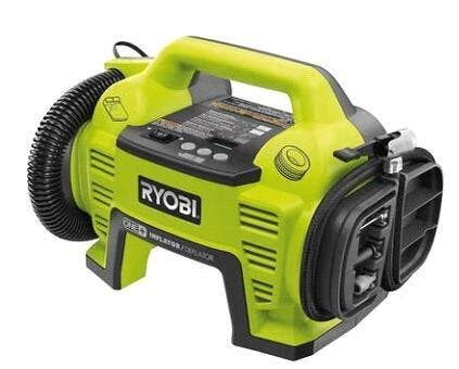 compressor portátil ryobi verde e preto