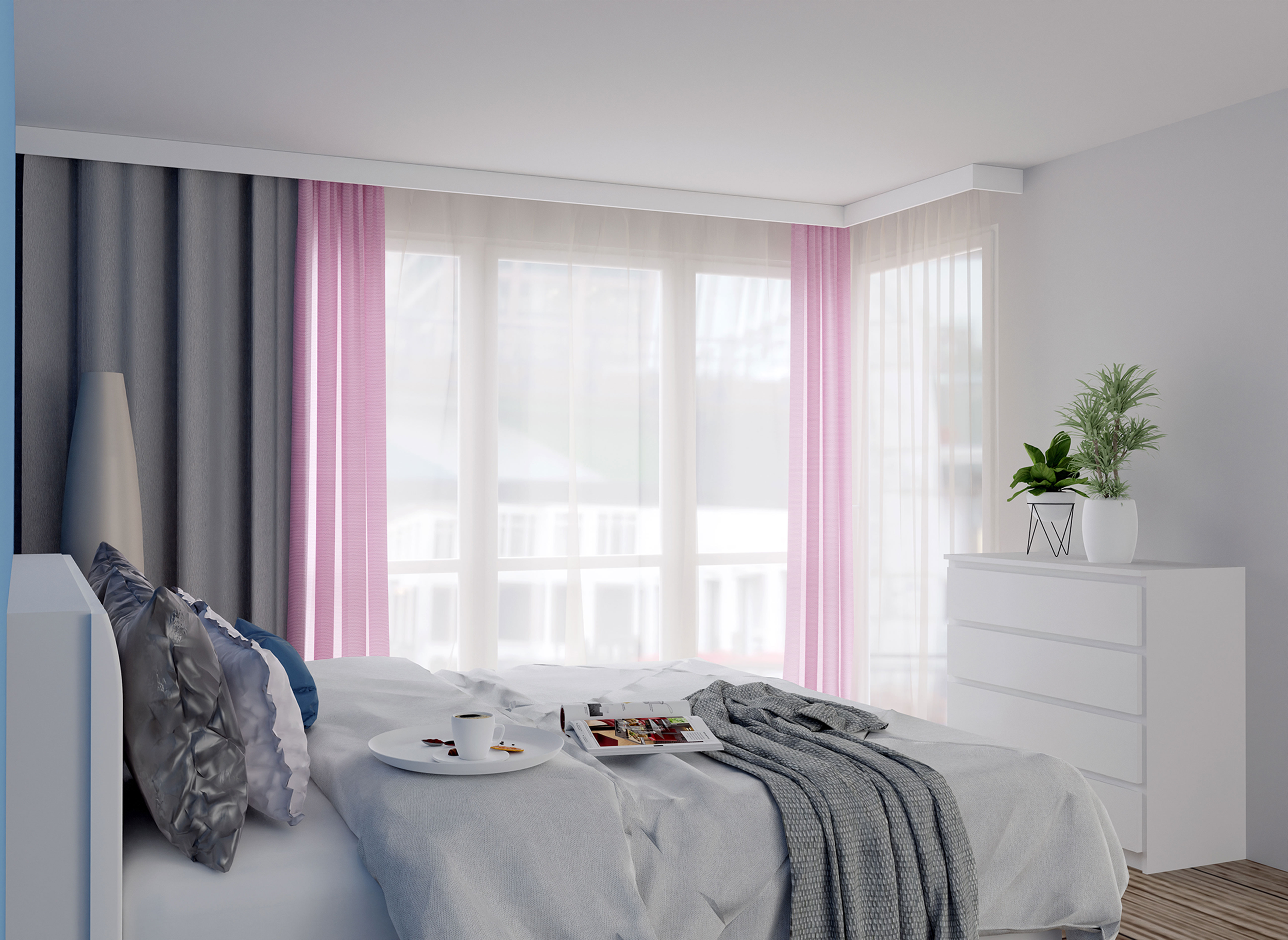 Listwa karniszowa LK-2 do LED z polimeru 11.8 x 200 cm DMS - 2