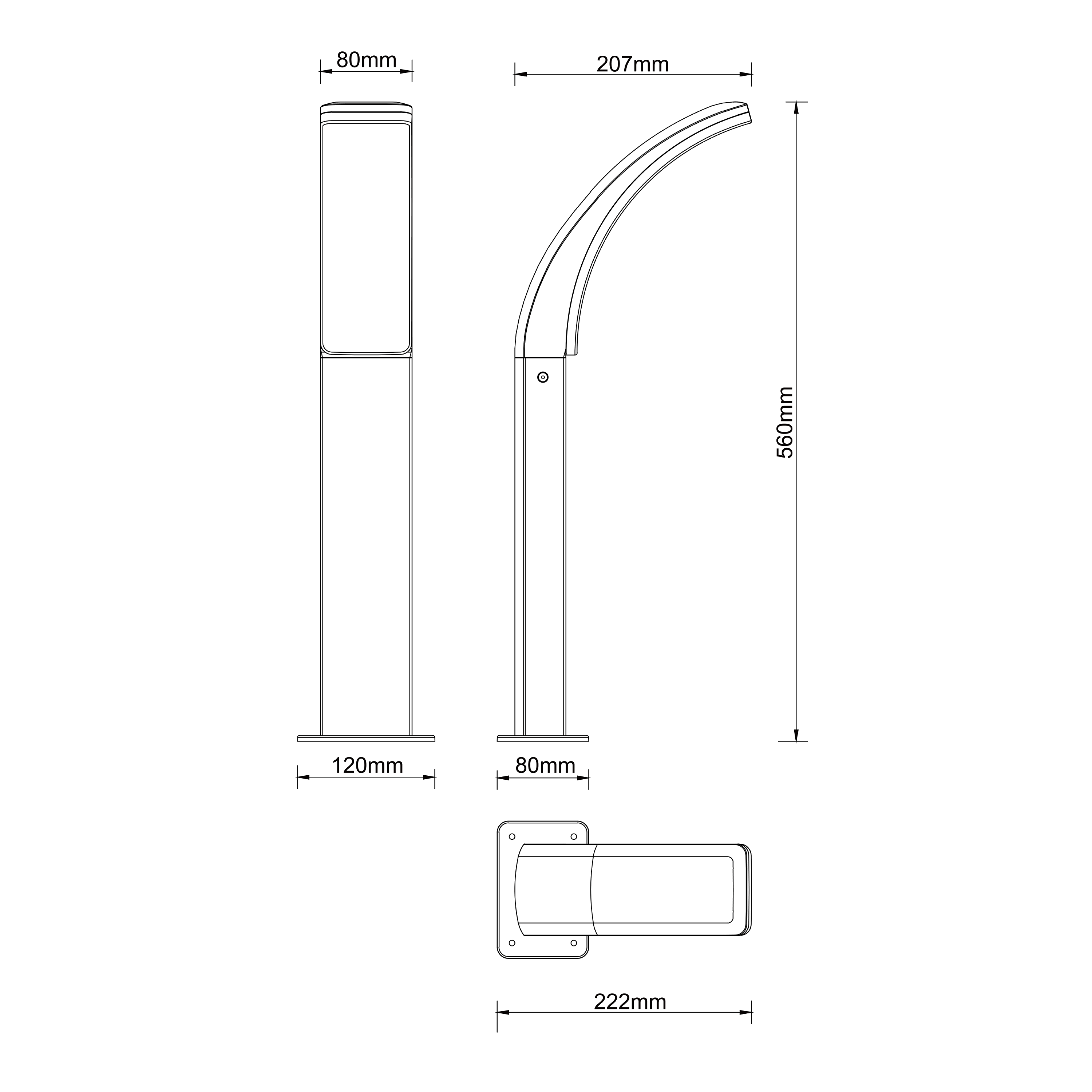 Lampa ogrodowa zewnętrzna słupek Lakko 1500 lm szara 56 cm IP44 LED Inspire - 7