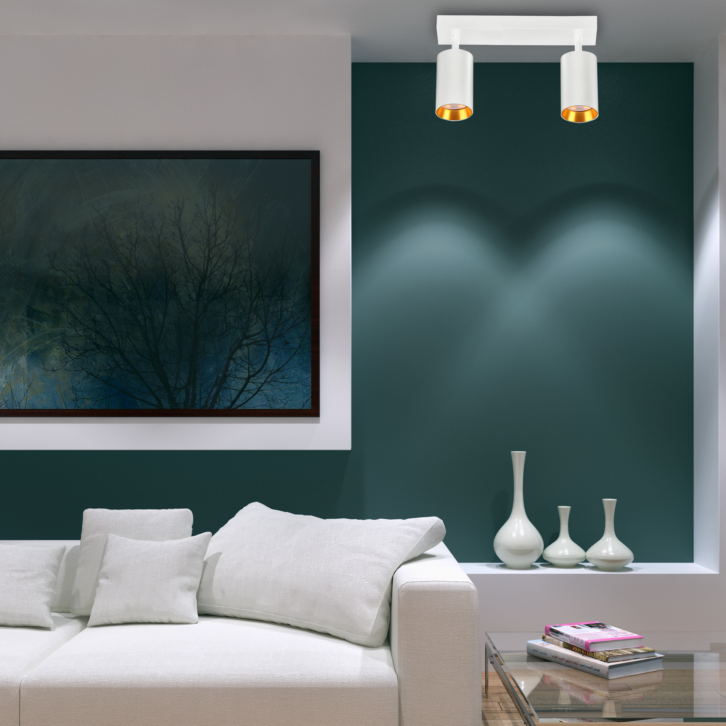 Listwa reflektorowa Maribel biało-złota 2 x GU10 Goldlux - 2