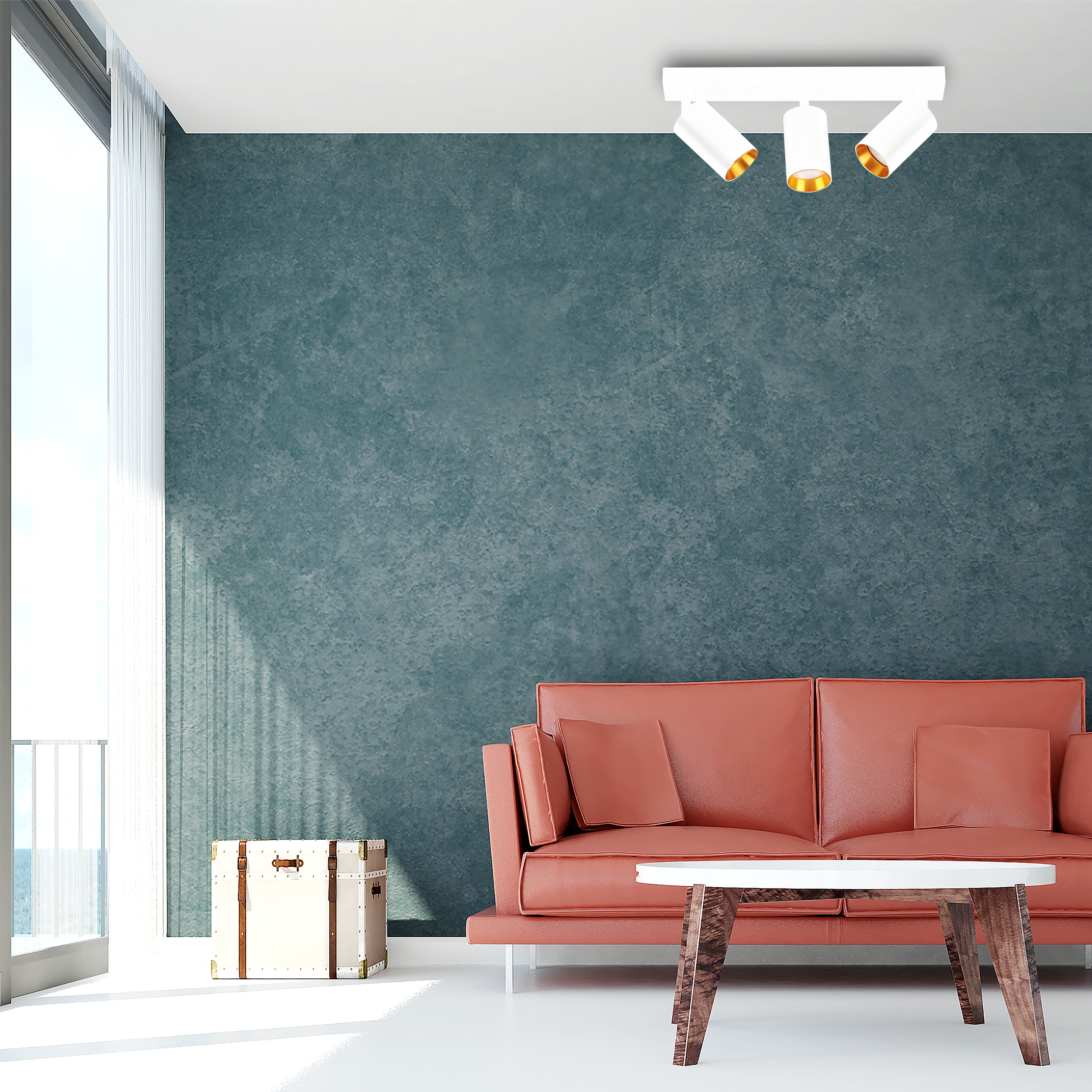 Listwa reflektorowa Maribel biało-złota 3 x GU10 Goldlux - 2