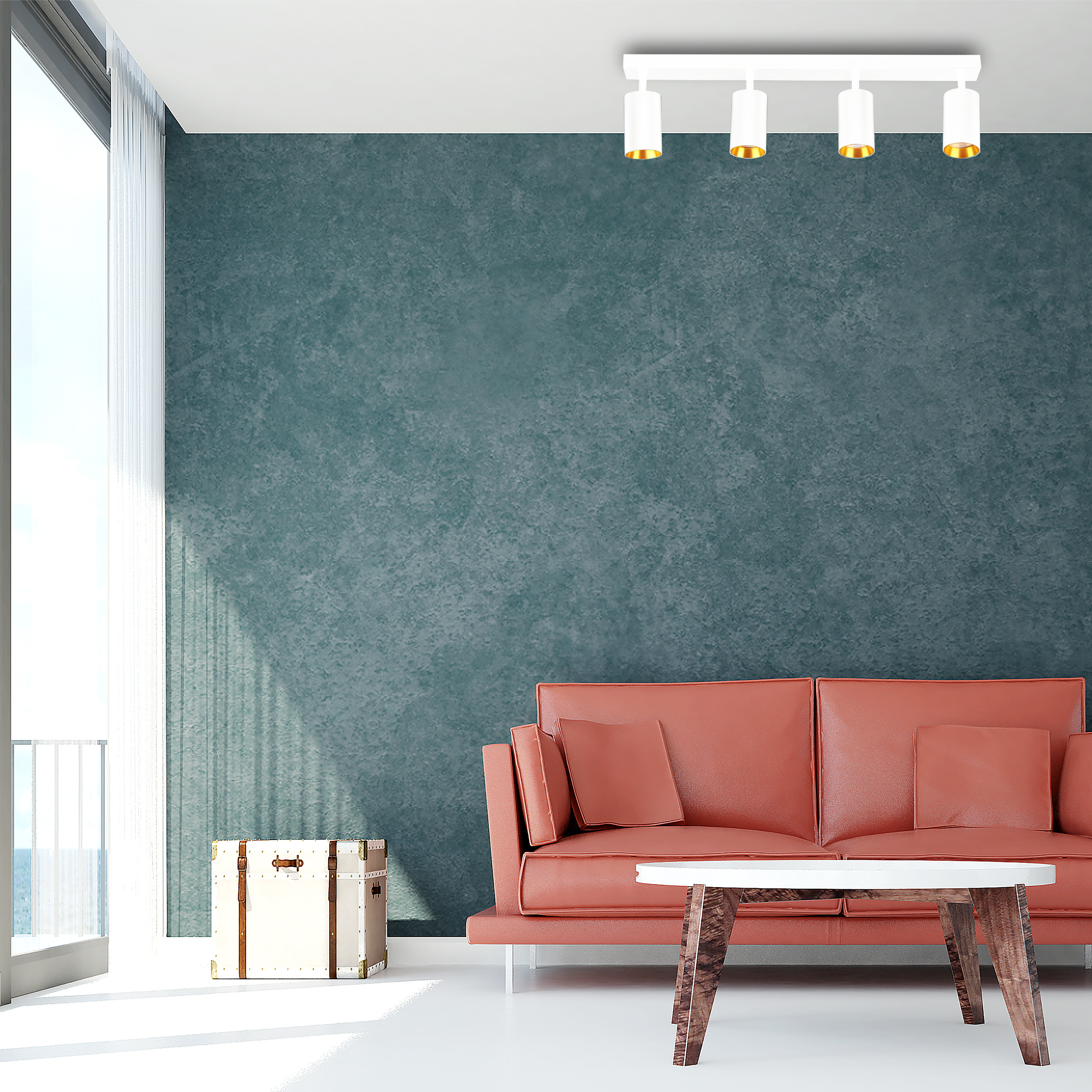 Listwa reflektorowa Maribel biało-złota 4 x GU10 Goldlux - 2