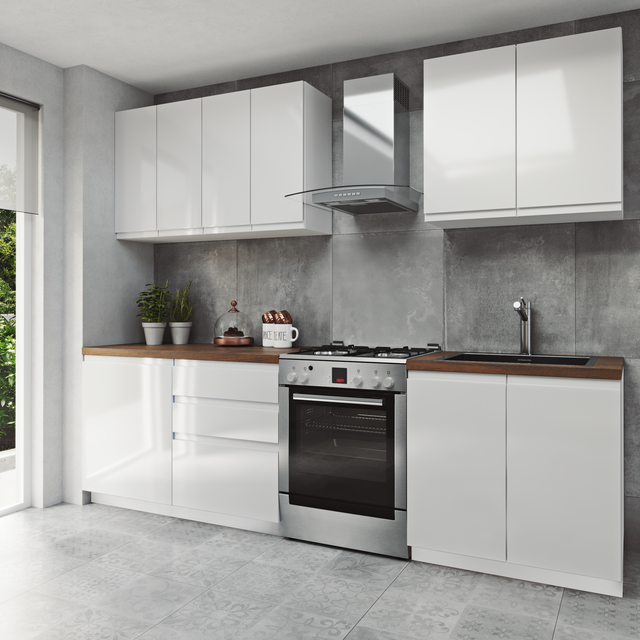 Zestaw mebli kuchennych Aspen II 6 el. 200 cm kolor biały