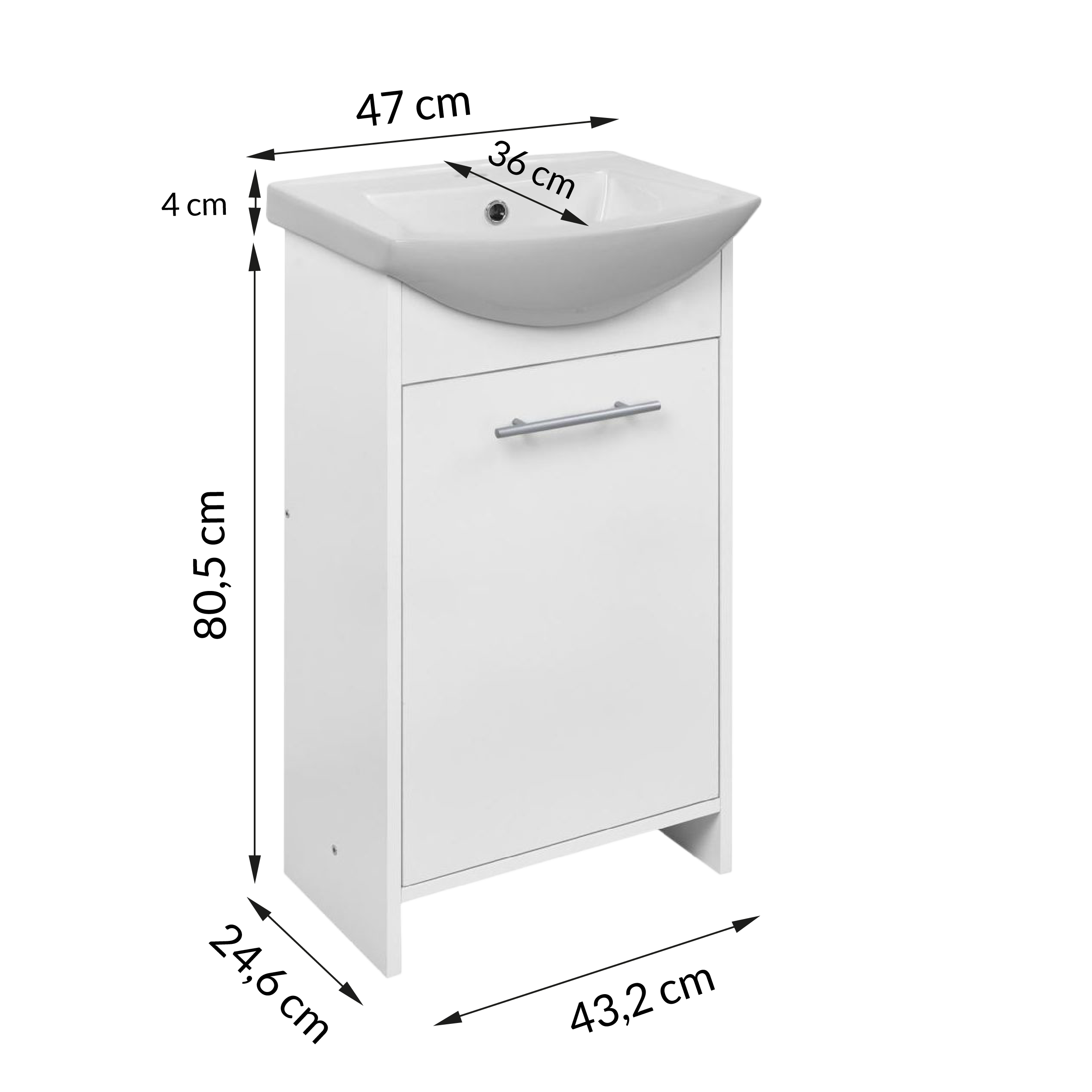 Zestaw mebli łazienkowych z umywalką 45 Fight Sensea - 5