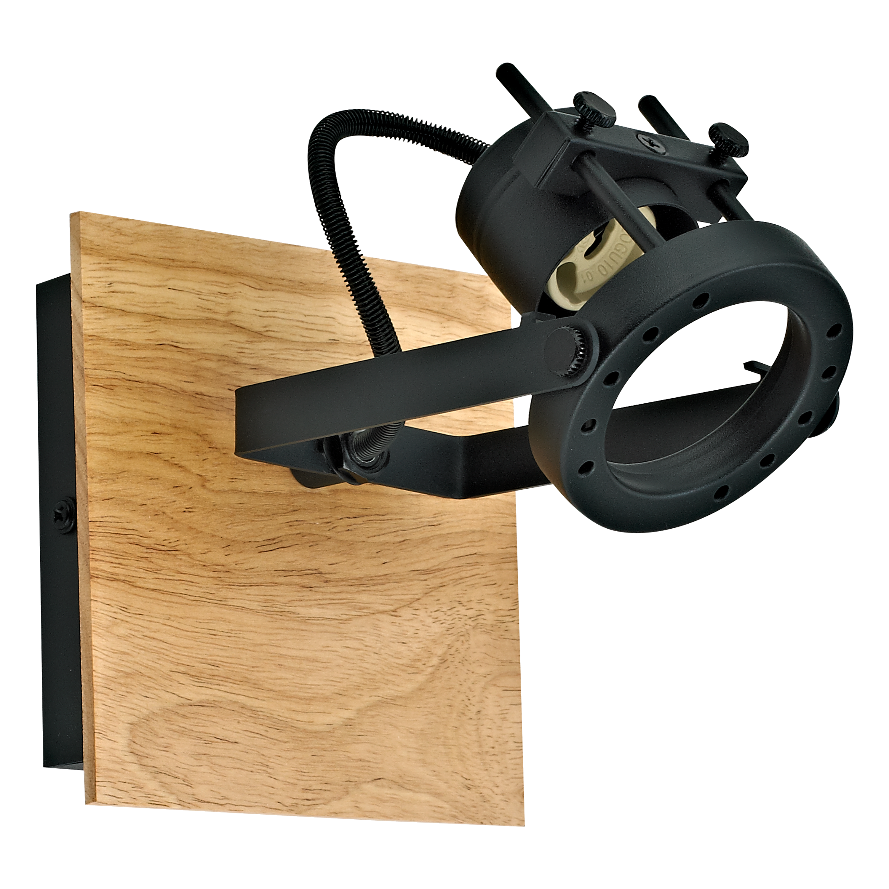 Reflektor Technic czarny z drewnem GU10 Inspire