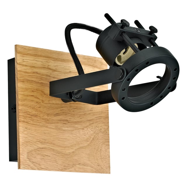 Reflektor Technic czarny z drewnem GU10 Inspire