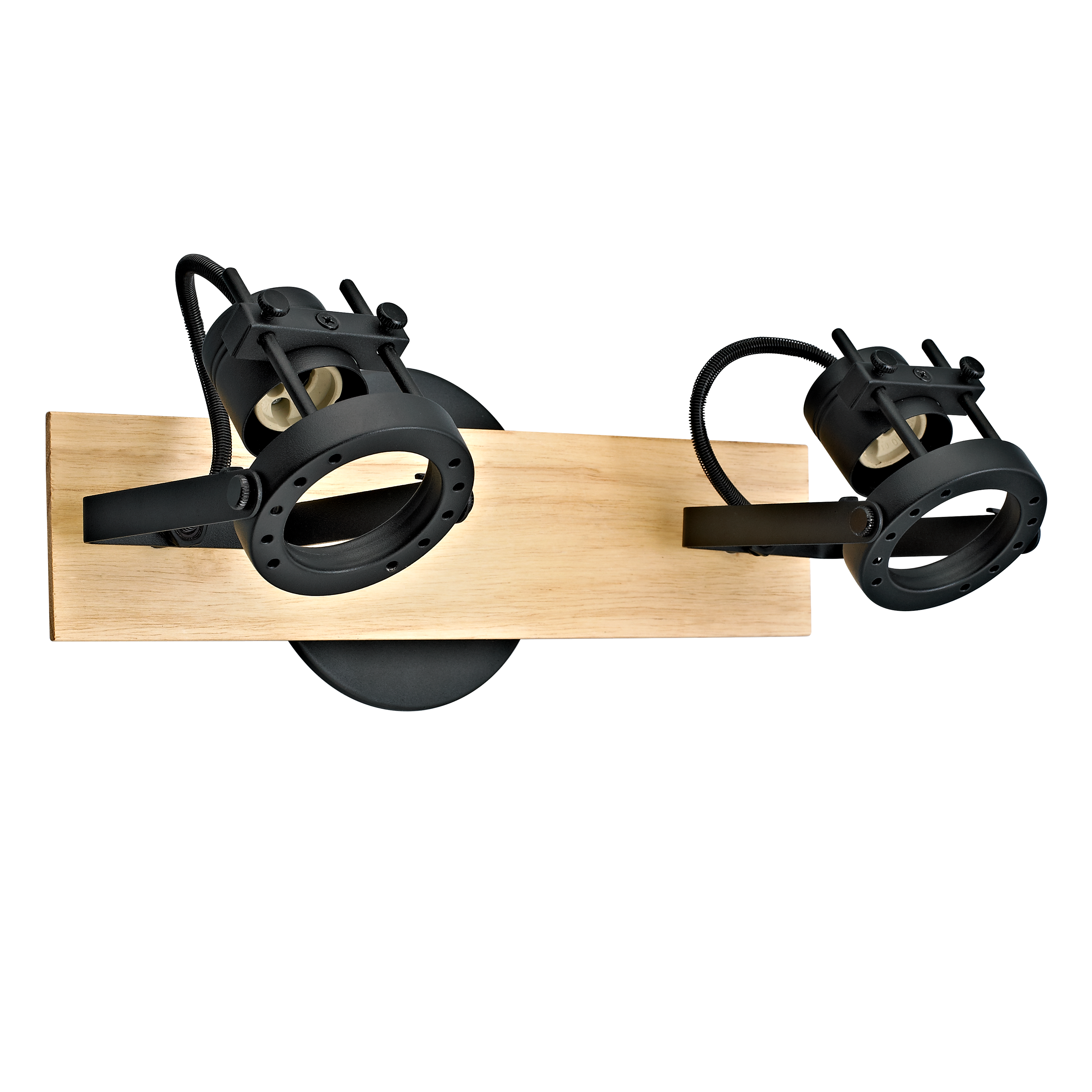 Listwa reflektorowa Technic czarna z drewnem 2 x GU10 Inspire