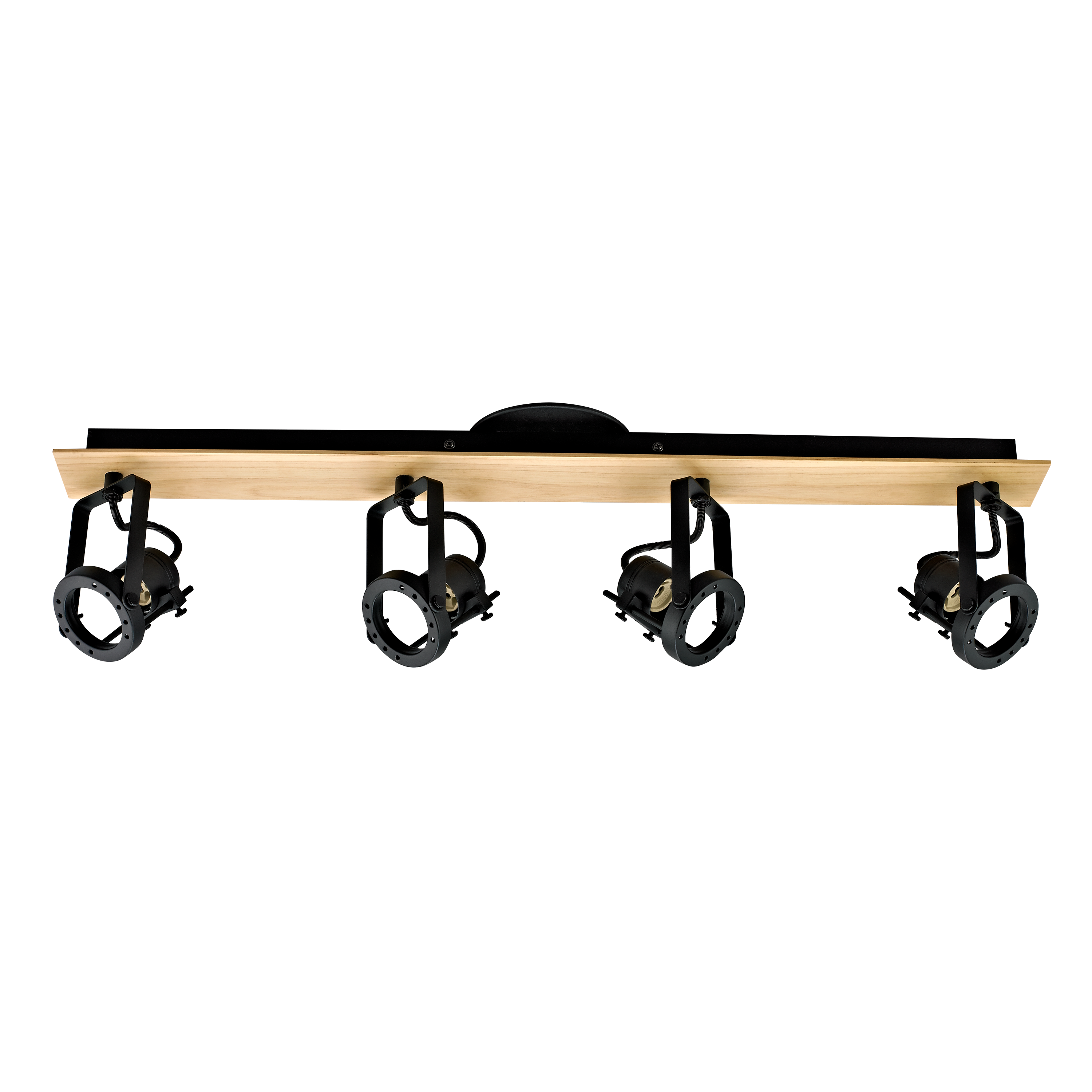 Listwa reflektorowa Technic czarna z drewnem 4 x GU10 Inspire