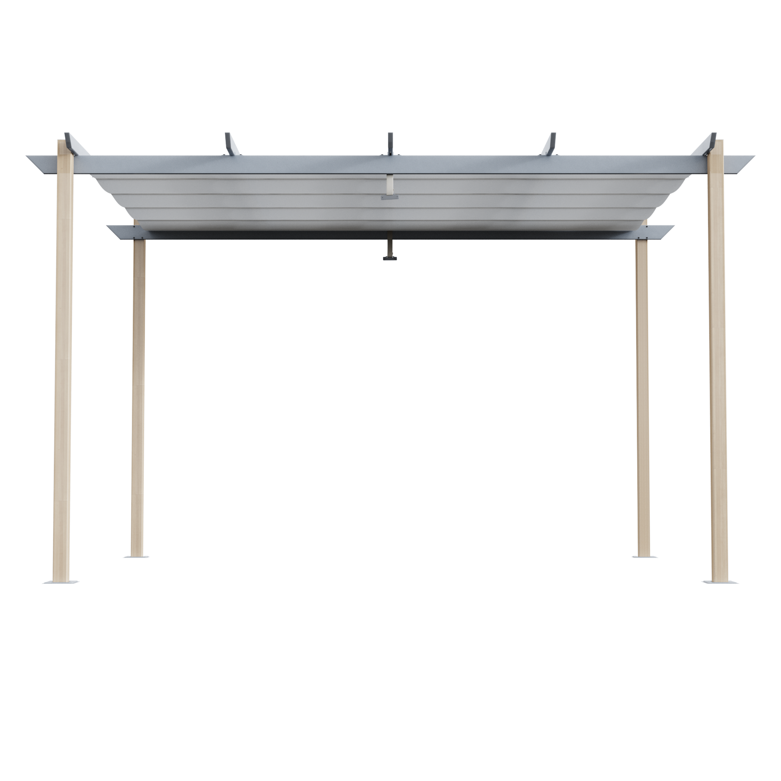Pergola in alluminio effetto legno copertura mobile 3x4m - Omega NATERIAL - 2