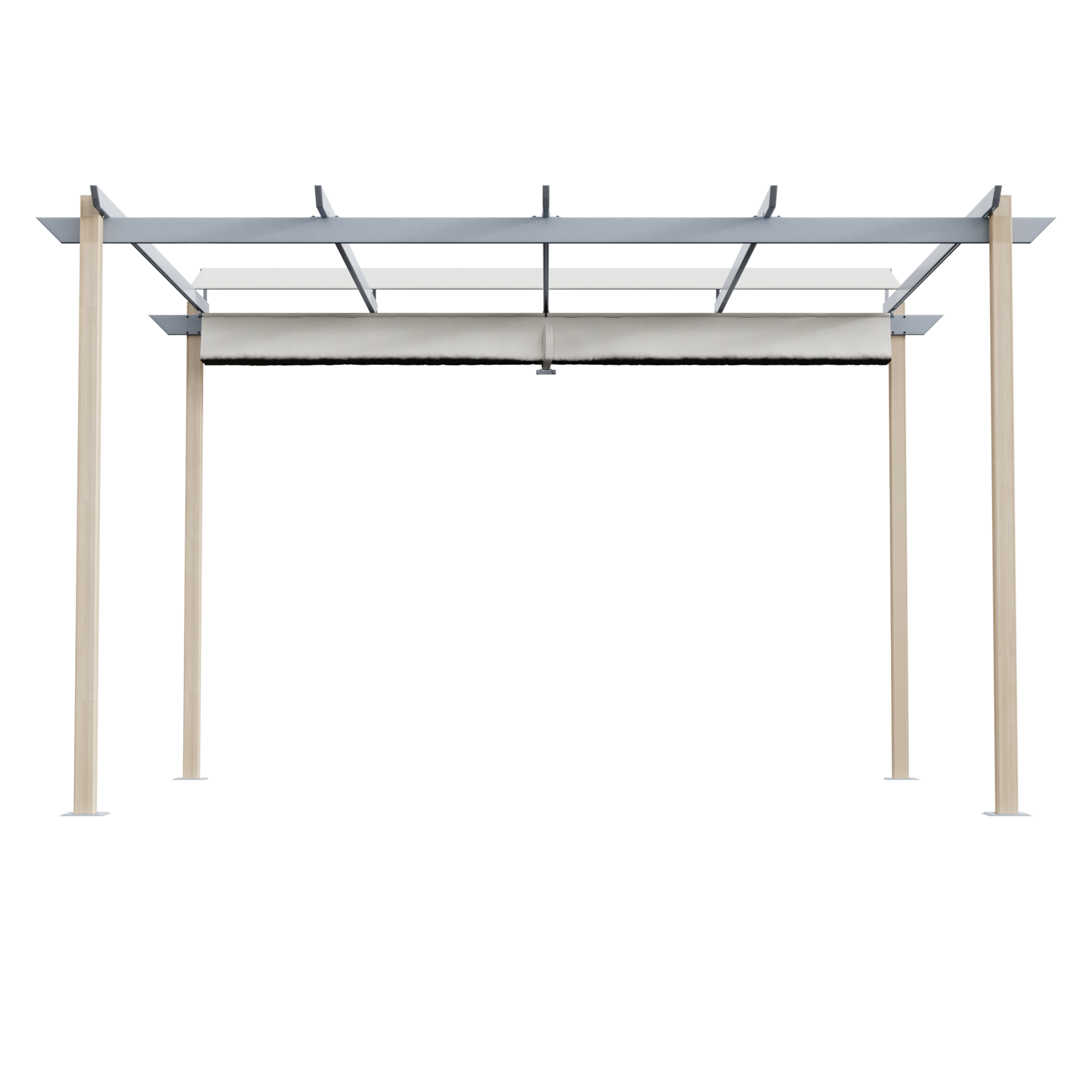 Pergola in alluminio effetto legno copertura mobile 3x4m - Omega NATERIAL - 8