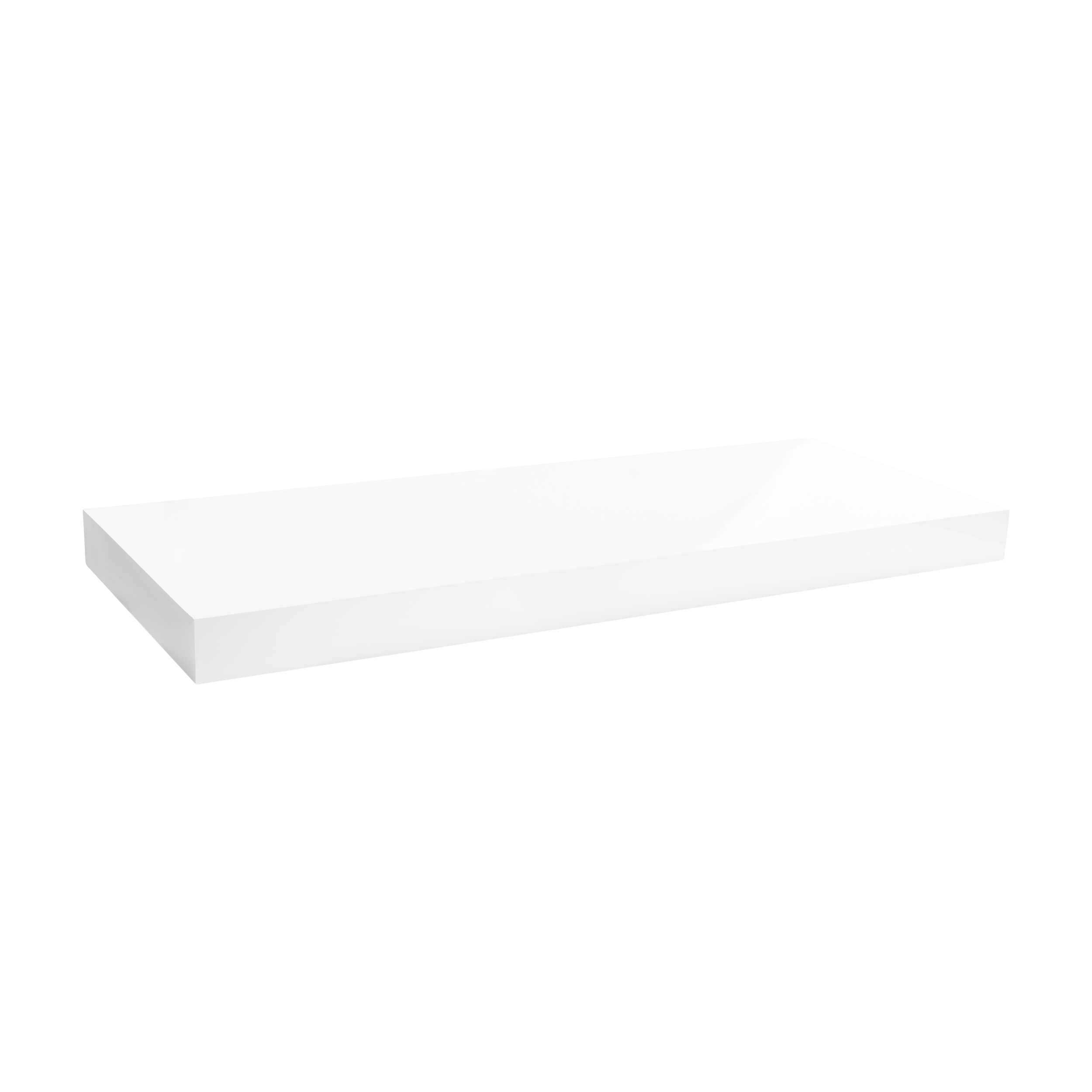 Półka ścienna samowisząca komorowa biały połysk 3.5x23.5x118 cm Velano