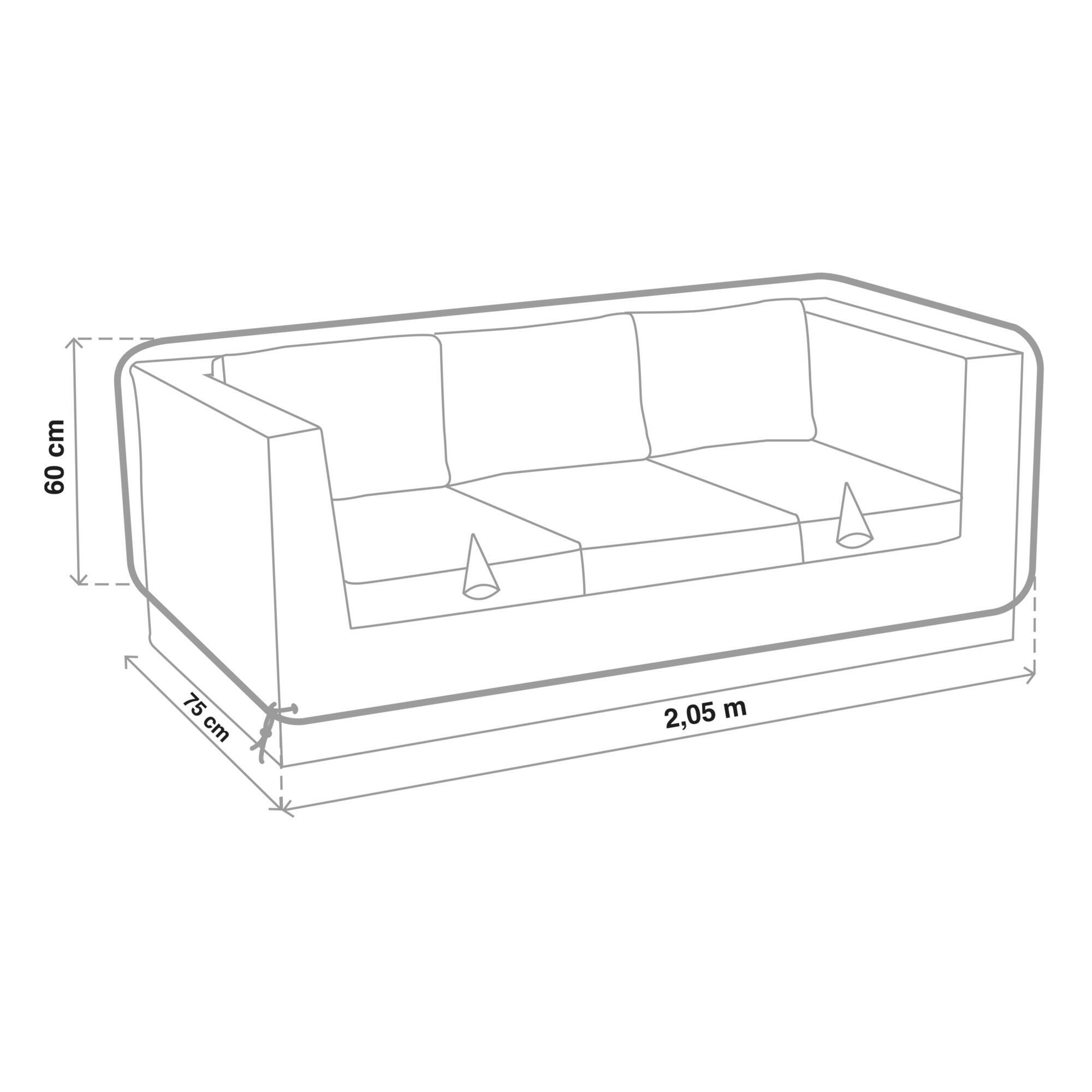 Cobertura para sofá 3 lugares 205x75x60 cm Naterial - 6